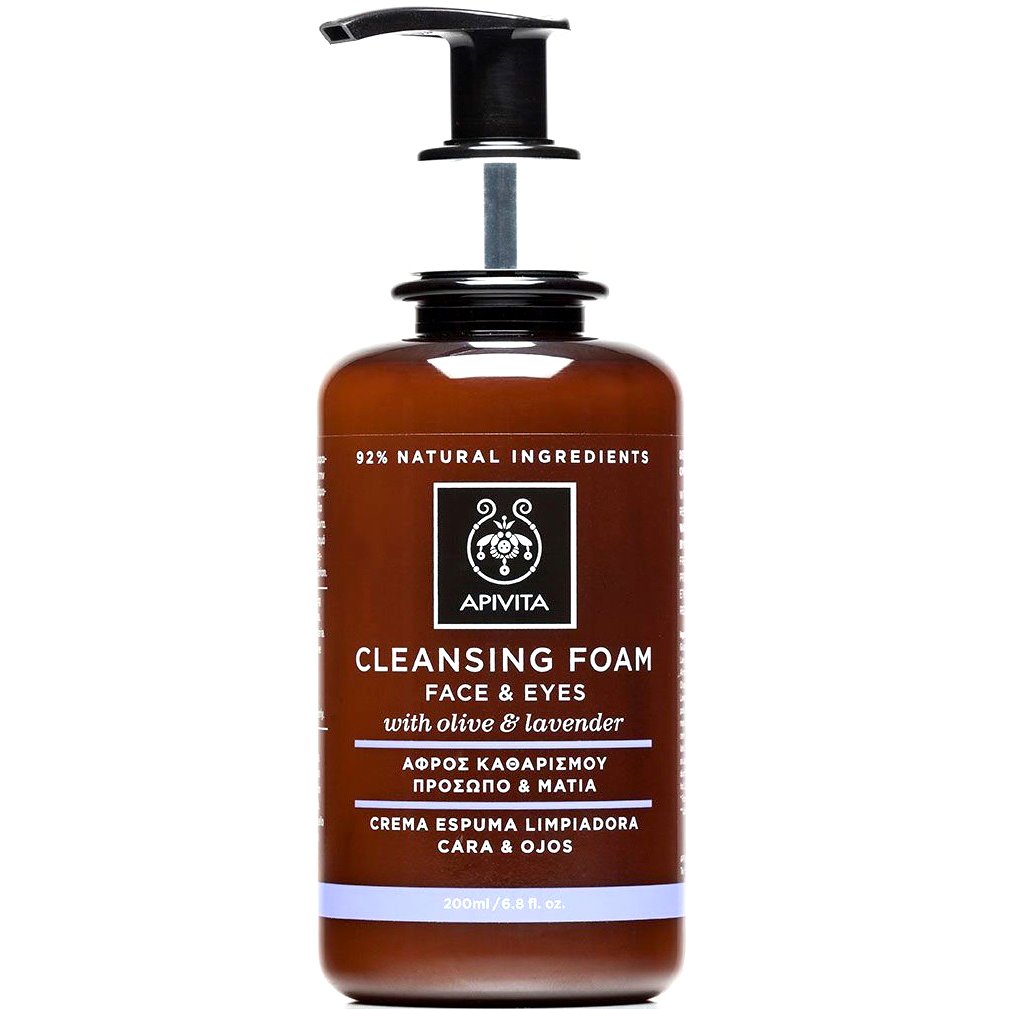 Apivita Cleansing Κρεμώδης Αφρός Καθαρισμού για Πρόσωπο & Μάτια με Ελιά & Λεβάντα 200ml