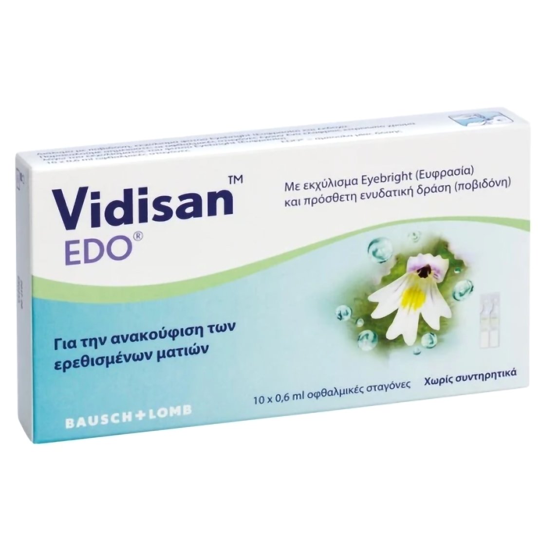 Bausch & Lomb Vidisan EDO Eye Drops Eyebright Οφθαλμικές Σταγόνες για την Ανακούφιση των Ερεθισμένων Ματιών 10×0.6ml