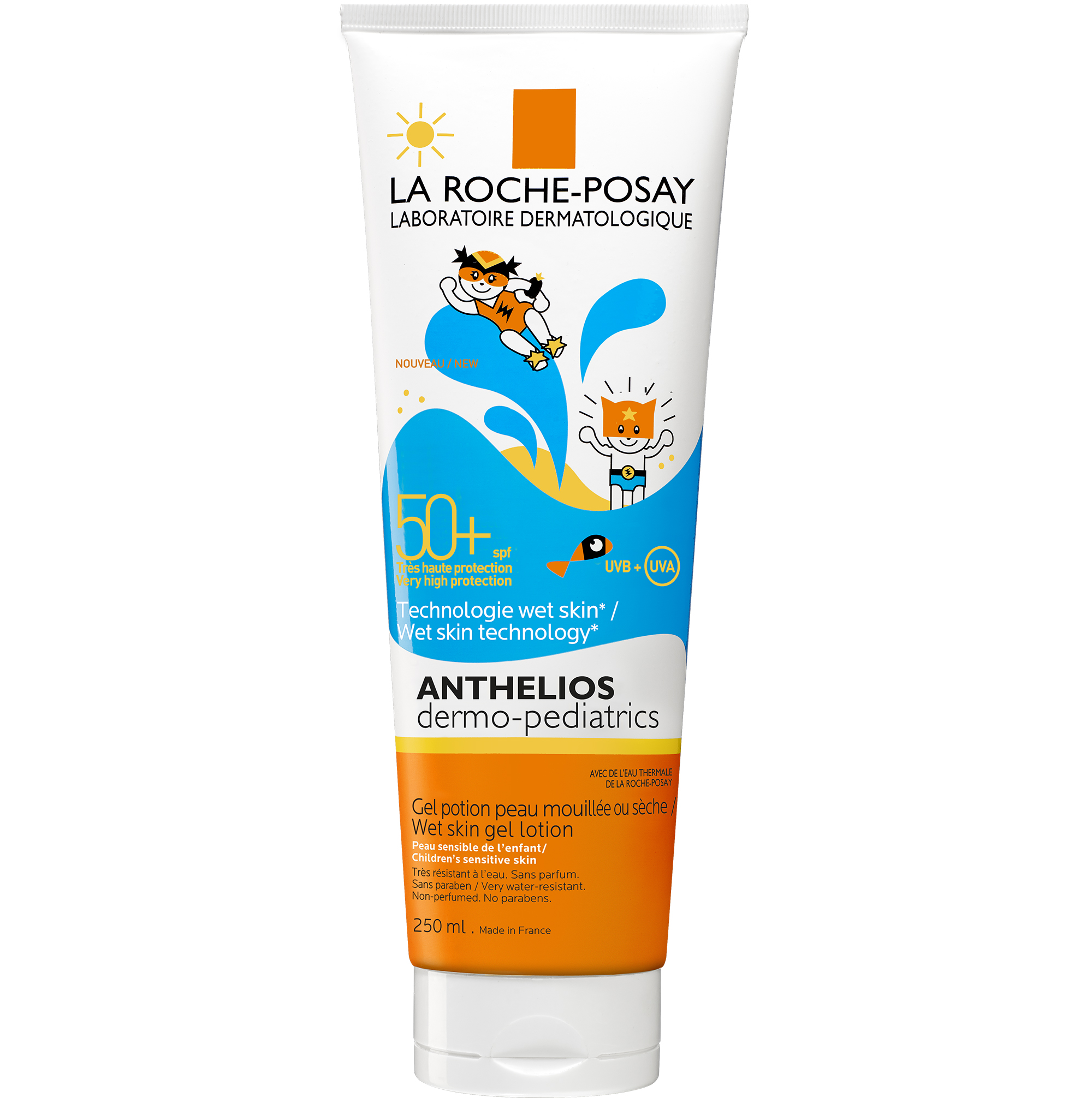 La Roche-Posay Anthelios Dermo-Pediatrics Wet Skin Gel Lotion Spf50+ Παιδικό Αντηλιακό Gel για Βρέγμένο ή Στεγνό Δέρμα 250ml