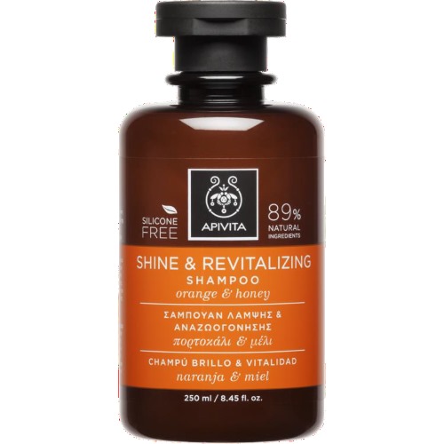 Apivita Shine & Revitalizing Σαμπουάν Λάμψης & Αναζωογόνησης με Πορτοκάλι & Μέλι 250ml