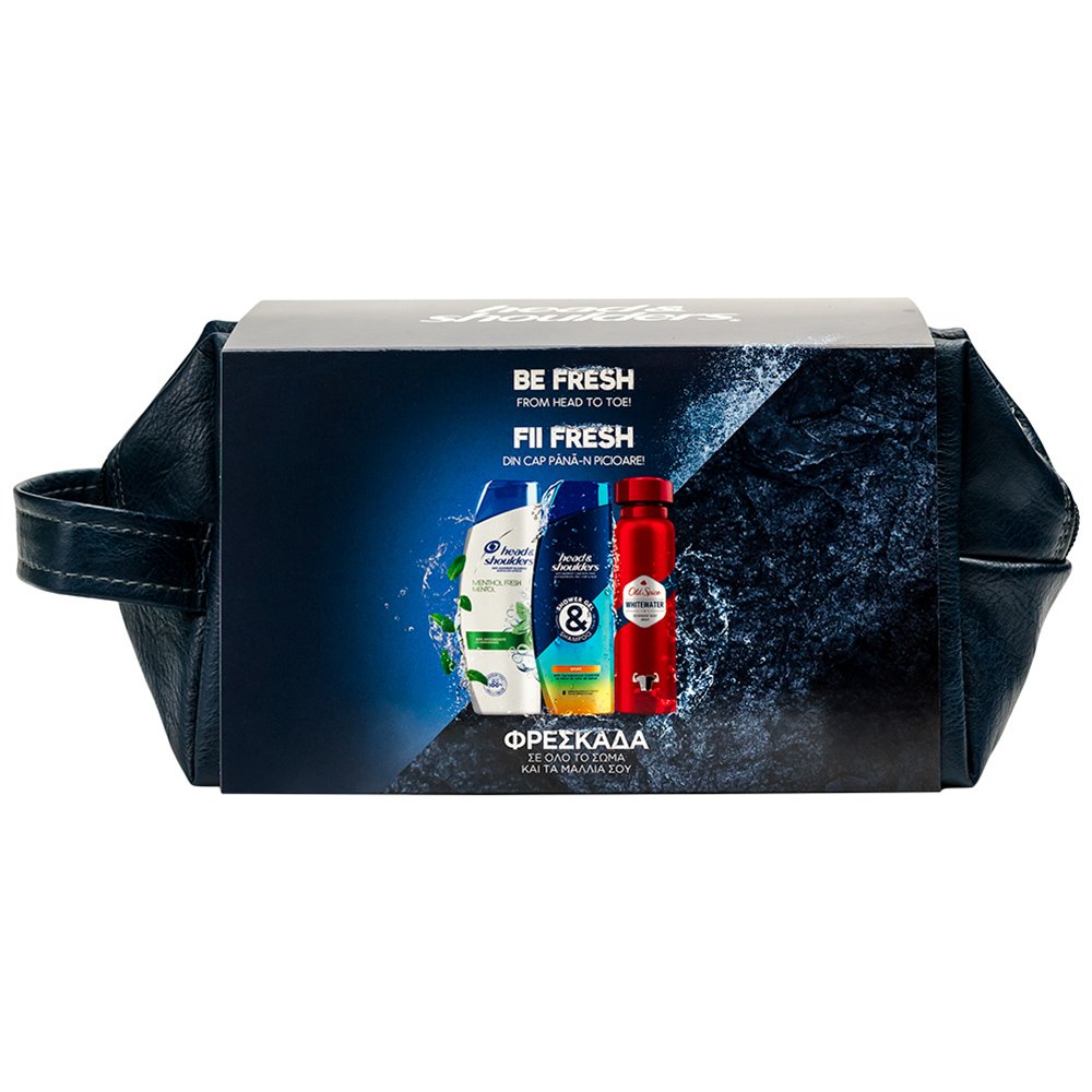 Head & Shoulders Be Fresh Πακέτο Προσφοράς Menthol Fresh Anti-Dandruff Shampoo 225ml, Sport Shampoo & Shower Gel 360ml, Old Spice Whitewater Deodorant Body Spray 150ml