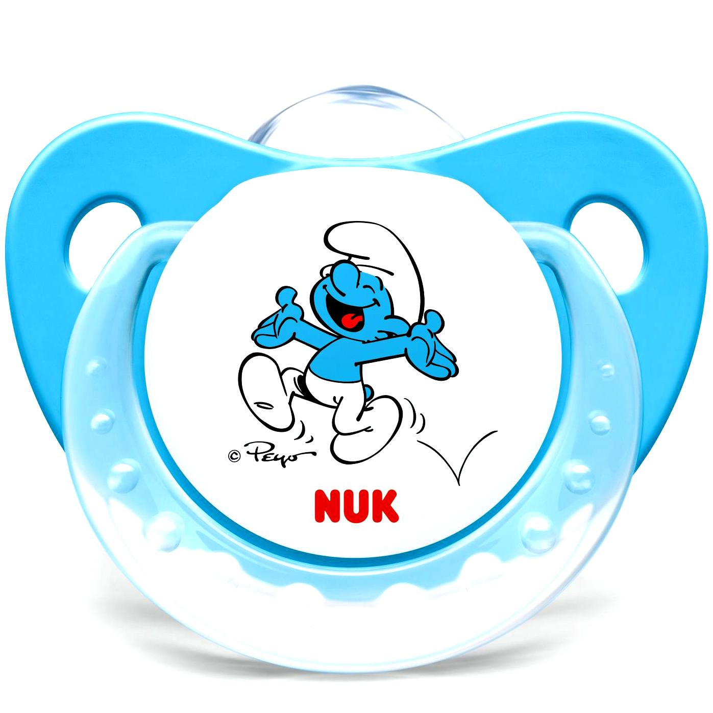 Nuk Trendline The Smurfs Πιπίλα Σιλικόνης με Κρίκο Χωρίς BPA σε Μπλε Χρώμα – Μέγεθος 2 (6-18 μηνών)