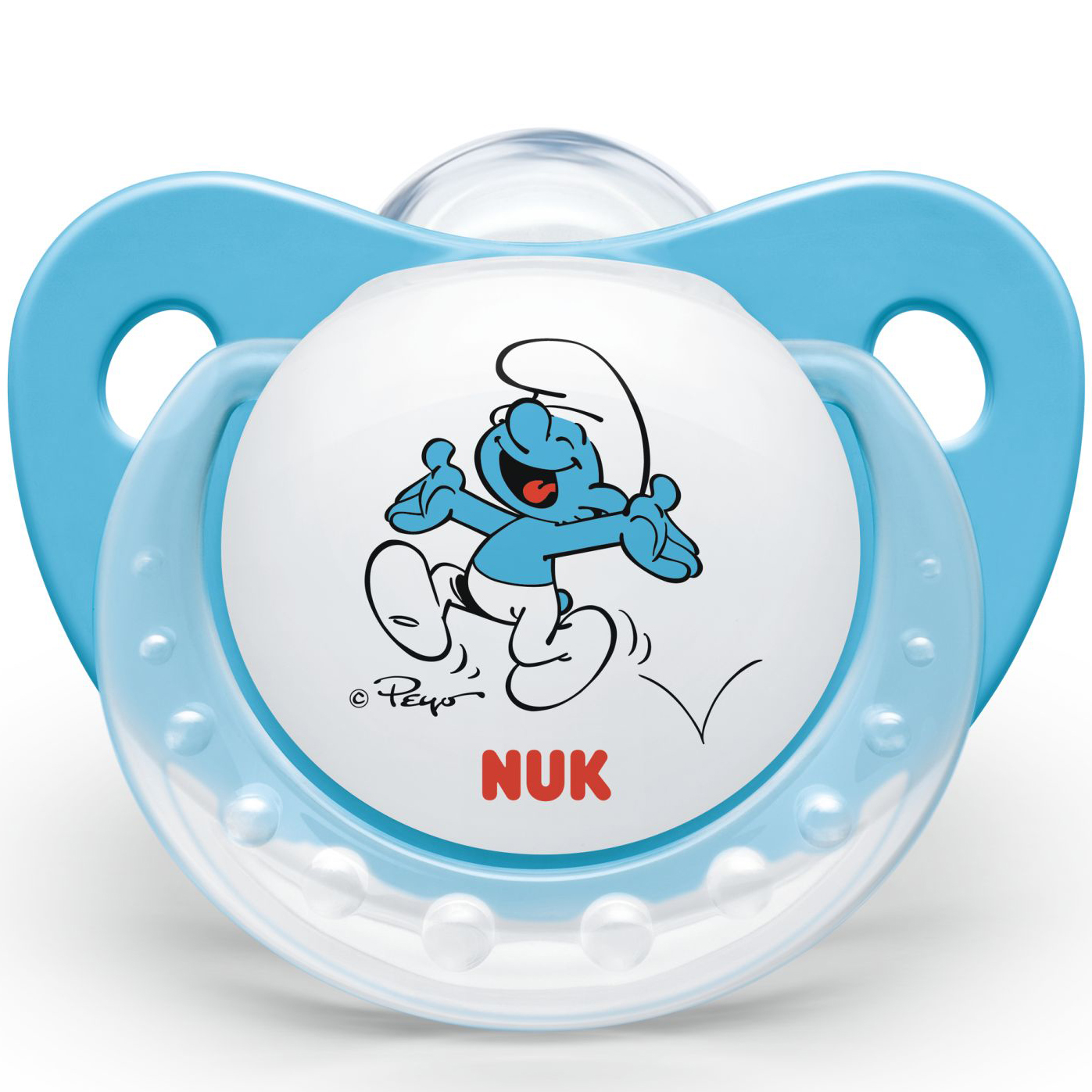 Nuk Trendline The Smurfs Πιπίλα Σιλικόνης με Κρίκο Χωρίς BPA Μπλε Χρώμα – Μέγεθος 2 (6-18 μηνών)