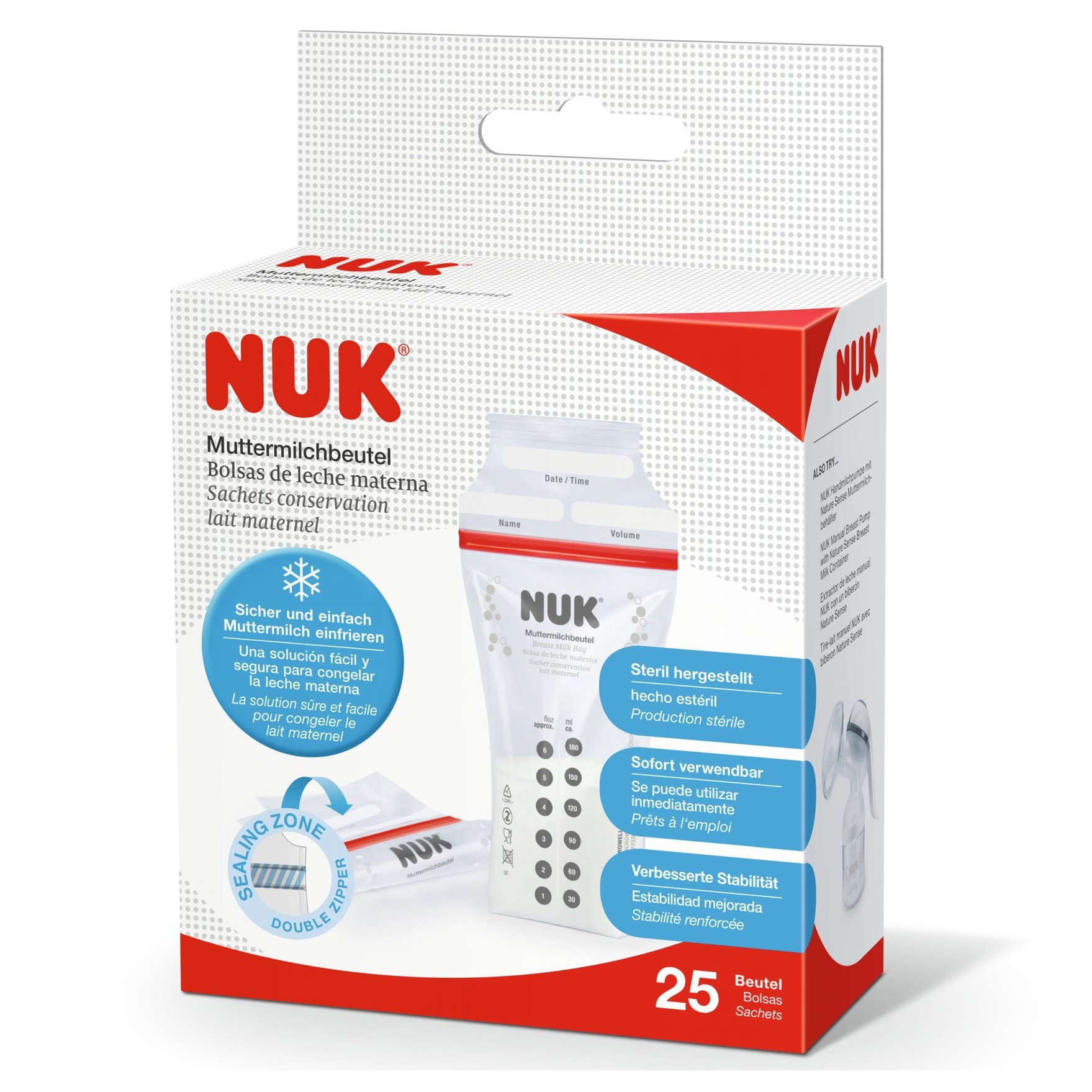 Nuk Breast Milk Bags Σακουλάκια Φύλαξης Μητρικού Γάλακτος 25τμχ