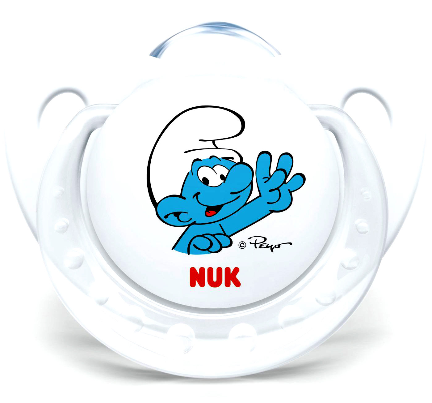 Nuk Trendline The Smurfs Πιπίλα Σιλικόνης με Κρίκο Χωρίς BPA σε Λευκό Χρώμα – Μέγεθος 2 (6-18 μηνών)