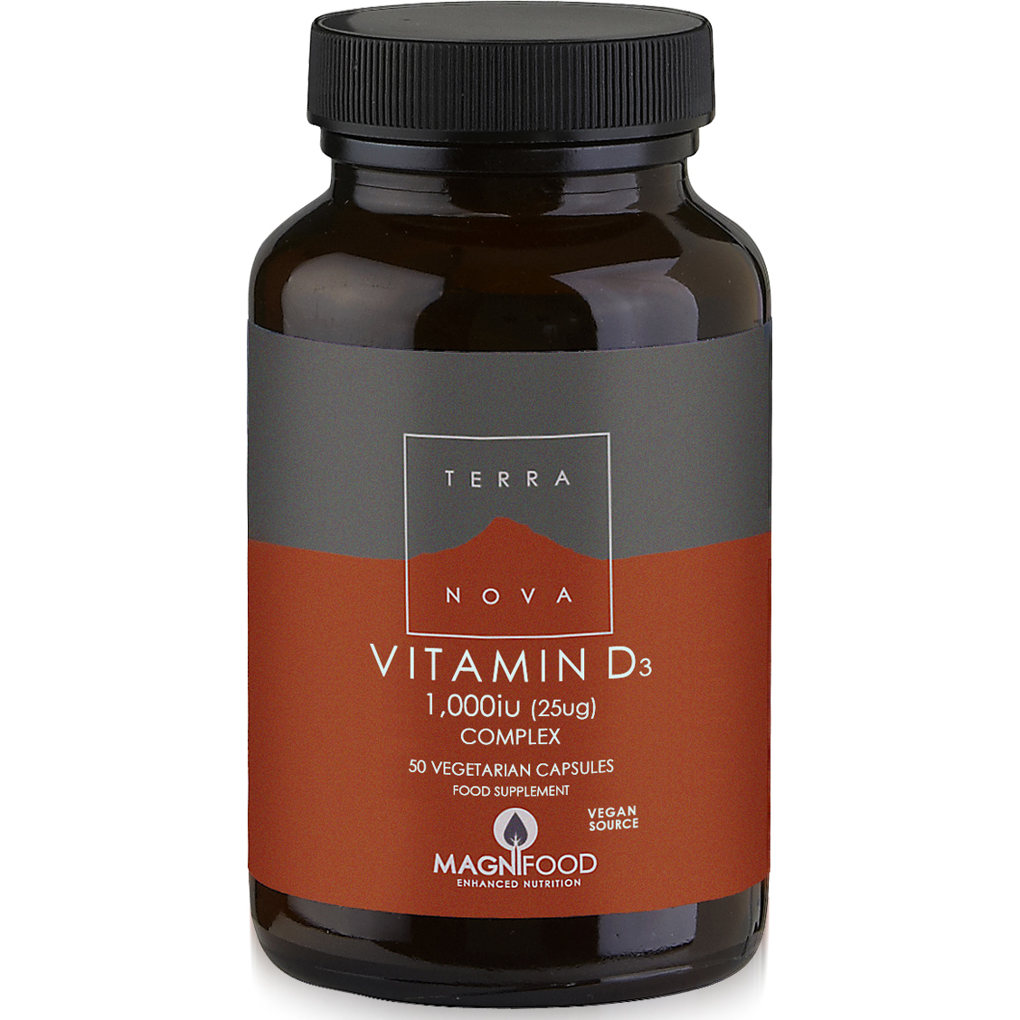 Terranova Vitamin D3 1000iu Complex Φυτικής Προέλευσης Βιταμίνη D3 50veg.caps