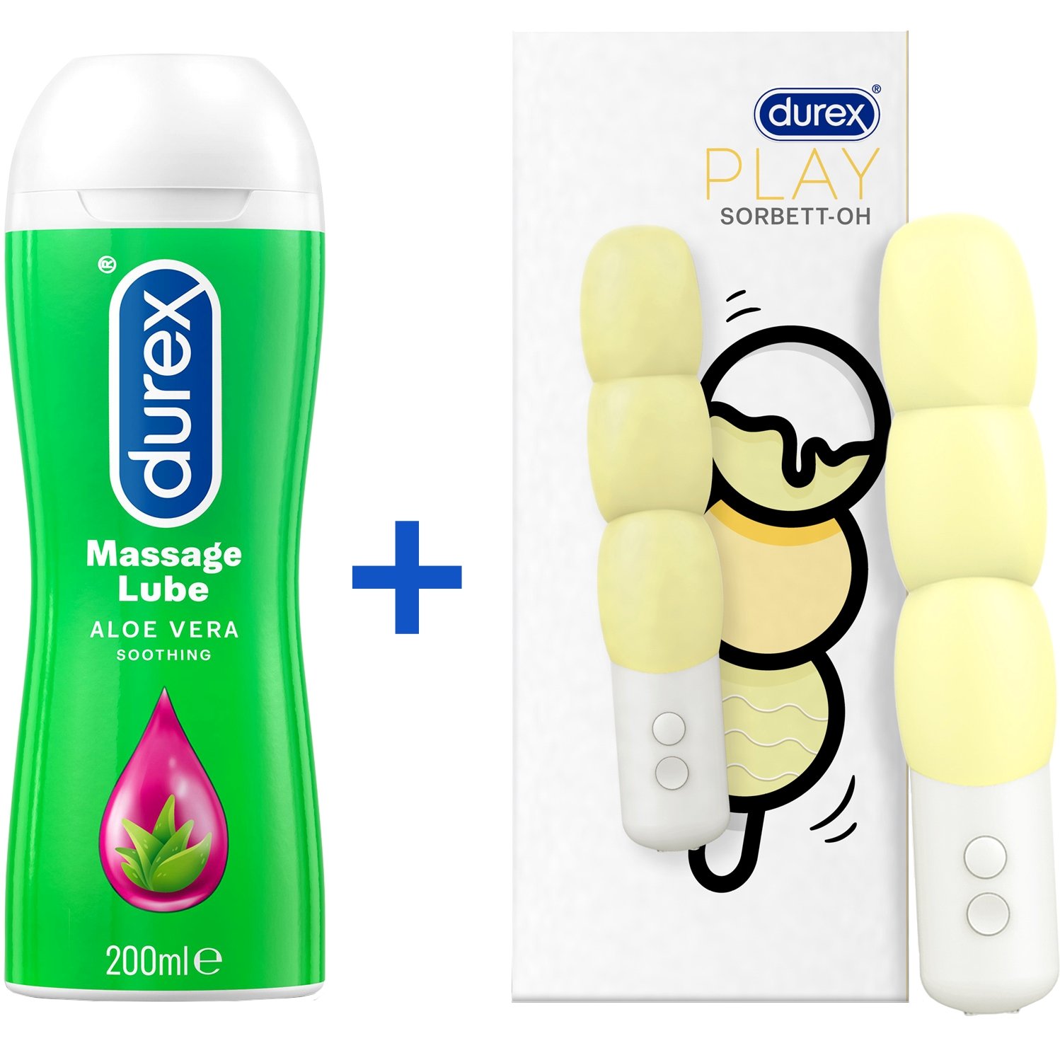 Σετ Durex Aloe Vera Soothing Massage Gel 200ml & Play Sorbet-Oh Vibrator 1 Τεμάχιο
