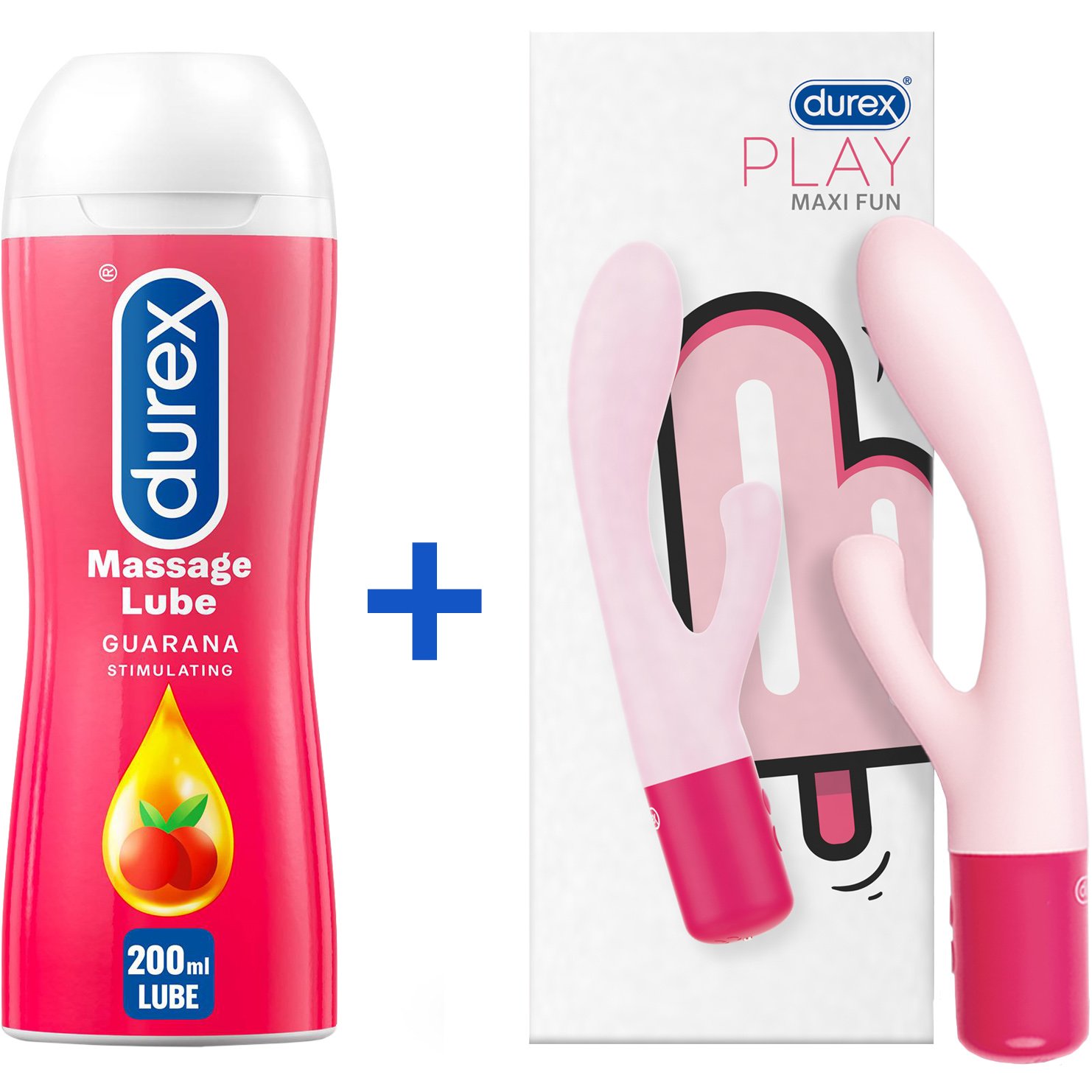 Σετ Durex Guarana Stimulating Massage Lube 200ml & Play Maxi Fun Vibrator 1 Τεμάχιο