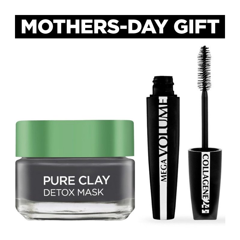 L’oreal Paris Promo Pure Clay Detox Mask 50ml & Mega Volume Collagene Maskara 9ml