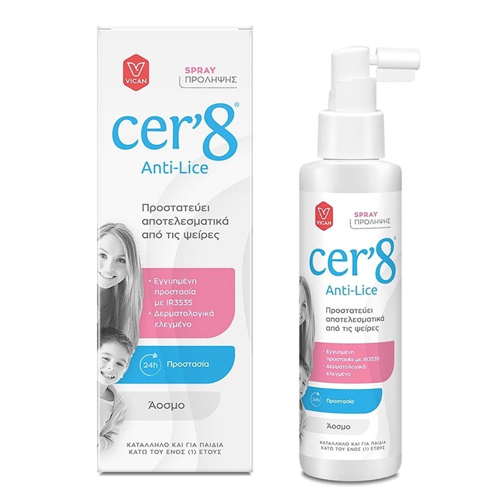Vican Cer’8 Anti-Lice Spray Πρόληψης Από τις Ψείρες 150ml