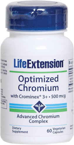 Life Extension Optimized Chromium Συμπλήρωμα Διατροφής Συμβάλλει στη Διατήρηση των Φυσιολογικών Επιπέδων Γλυκόζης στο Αίμα 60cap