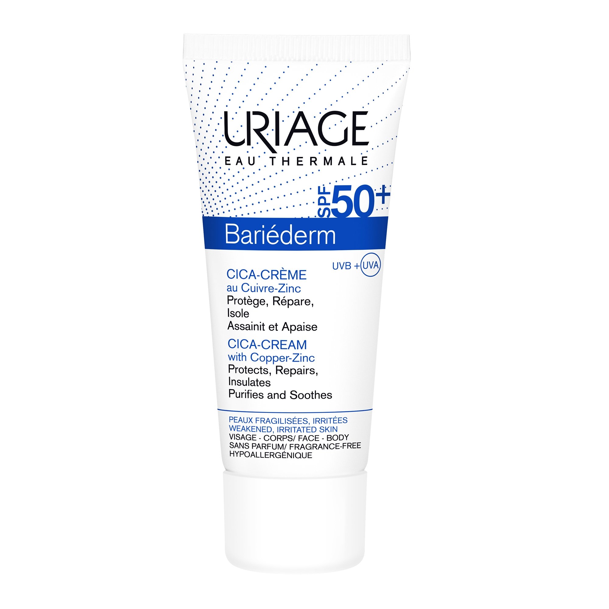 Uriage Eau Thermale Bariederm Spf50+ Cica Cream Προστατευτική Αναπλαστική Κρέμα Είναι Ιδανική για το Εύθραυστο Δέρμα 40ml
