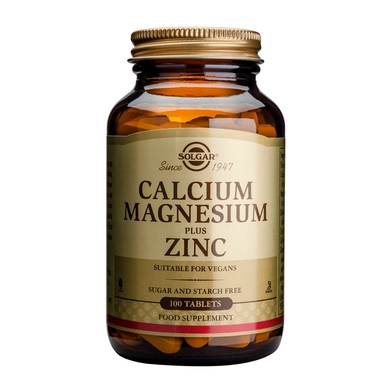 Solgar Calcium Magnesium Plus Zinc 100tabs,Συμπλήρωμα Διατροφής που Συμβάλει στην Απορρόφηση του Ασβεστίου απο τα Οστά