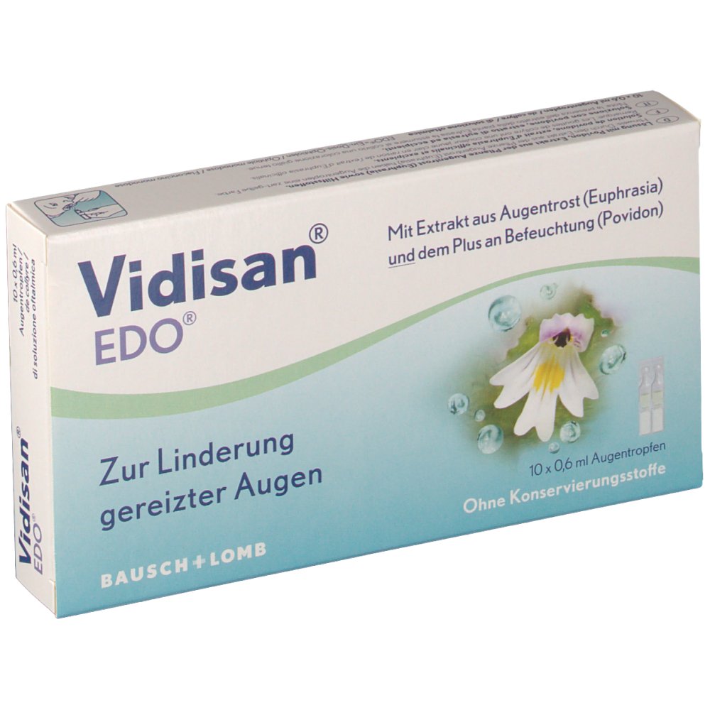 Bausch & Lomb Vidisan EDO Οφθαλμικές Σταγόνες για την Ανακούφιση των Ερεθισμένων Ματιών 10×0.6ml Μονοδόσεις