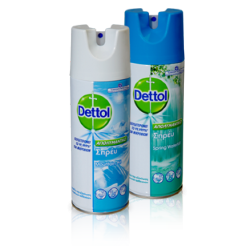 Dettol Απολυμαντικό Σπρέυ Προλαμβάνει την εξάπλωση των μικροβίων με άρωμα Spring Waterfall 400ml