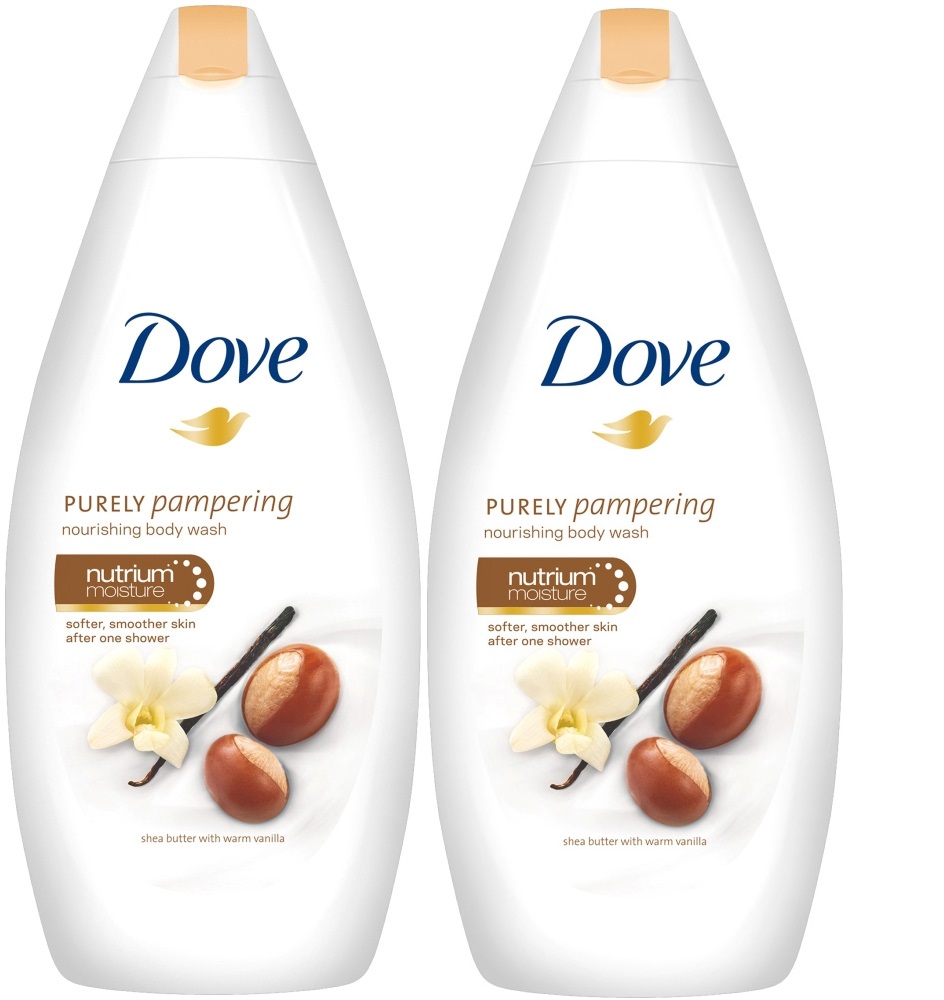 Dove Αφρόλουτρο Shea Butter Με Βούτυρο Καριτέ Και Ζεστή Βανίλια 2x500ml Πακέτο 1+1