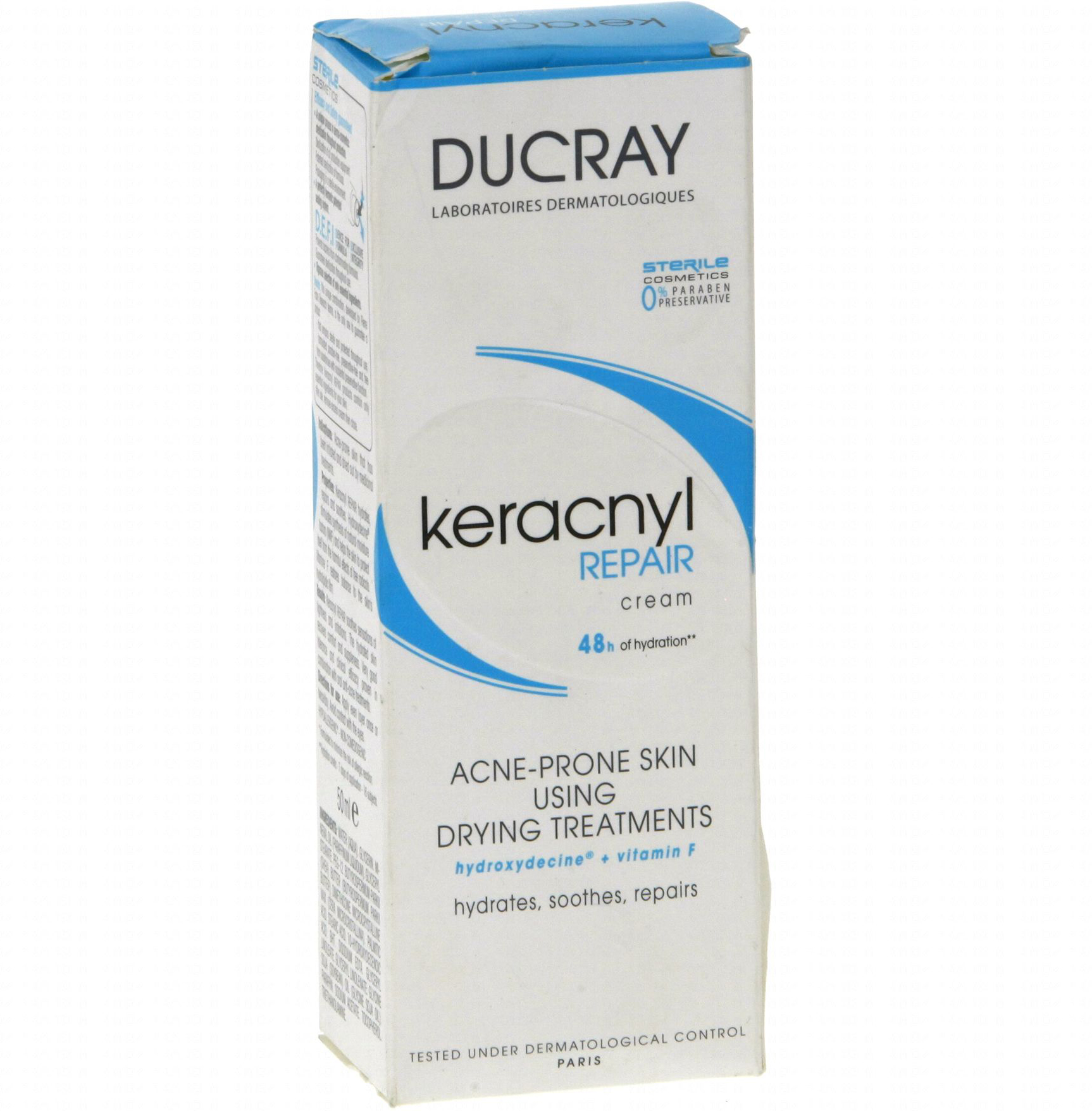 Ducray Kerancyl Repair Creme Ενυδατική, Επανορθωτική & Καταπραϋντική Κρέμα για Δέρματα με Τάση Ακμής 50ml