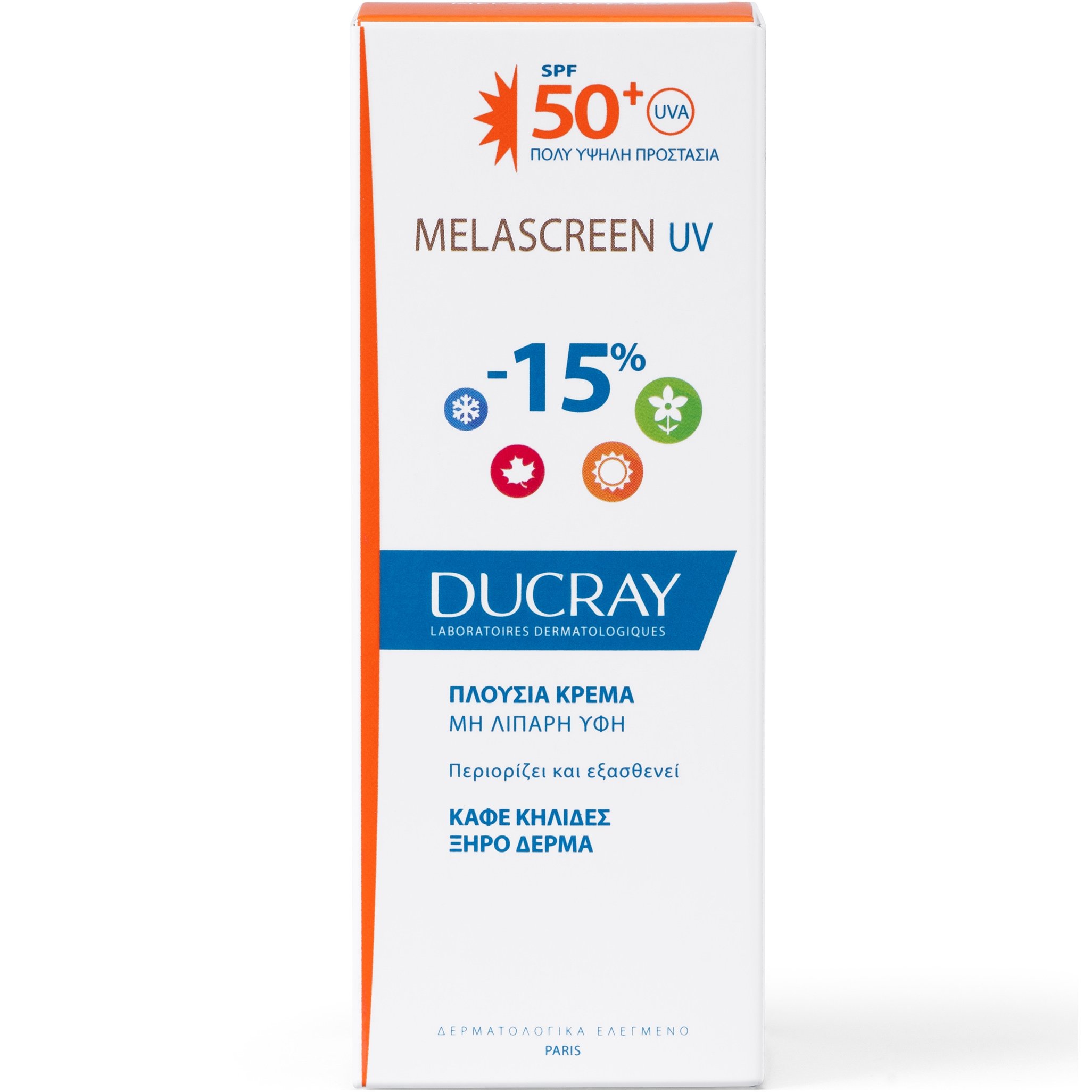 Ducray Melascreen UV Creme Rich Spf50+ Dry Touch Πλούσια Αντηλιακή Κρέμα Πολύ Υψηλής Προστασίας 40ml Promo -15%