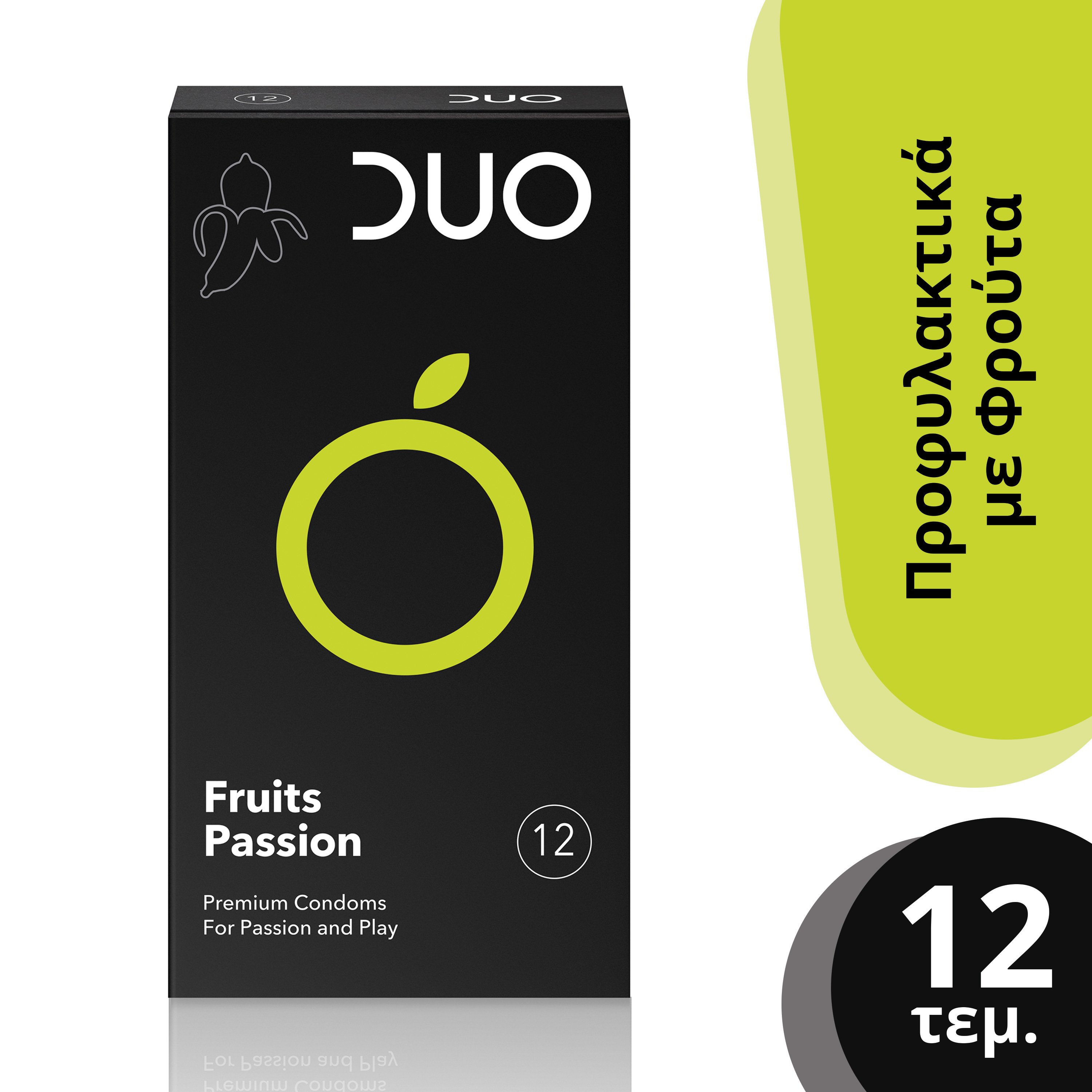 Duo Flavoured Fruits Passion Προφυλακτικά Με Γεύσεις 12 τεμάχια
