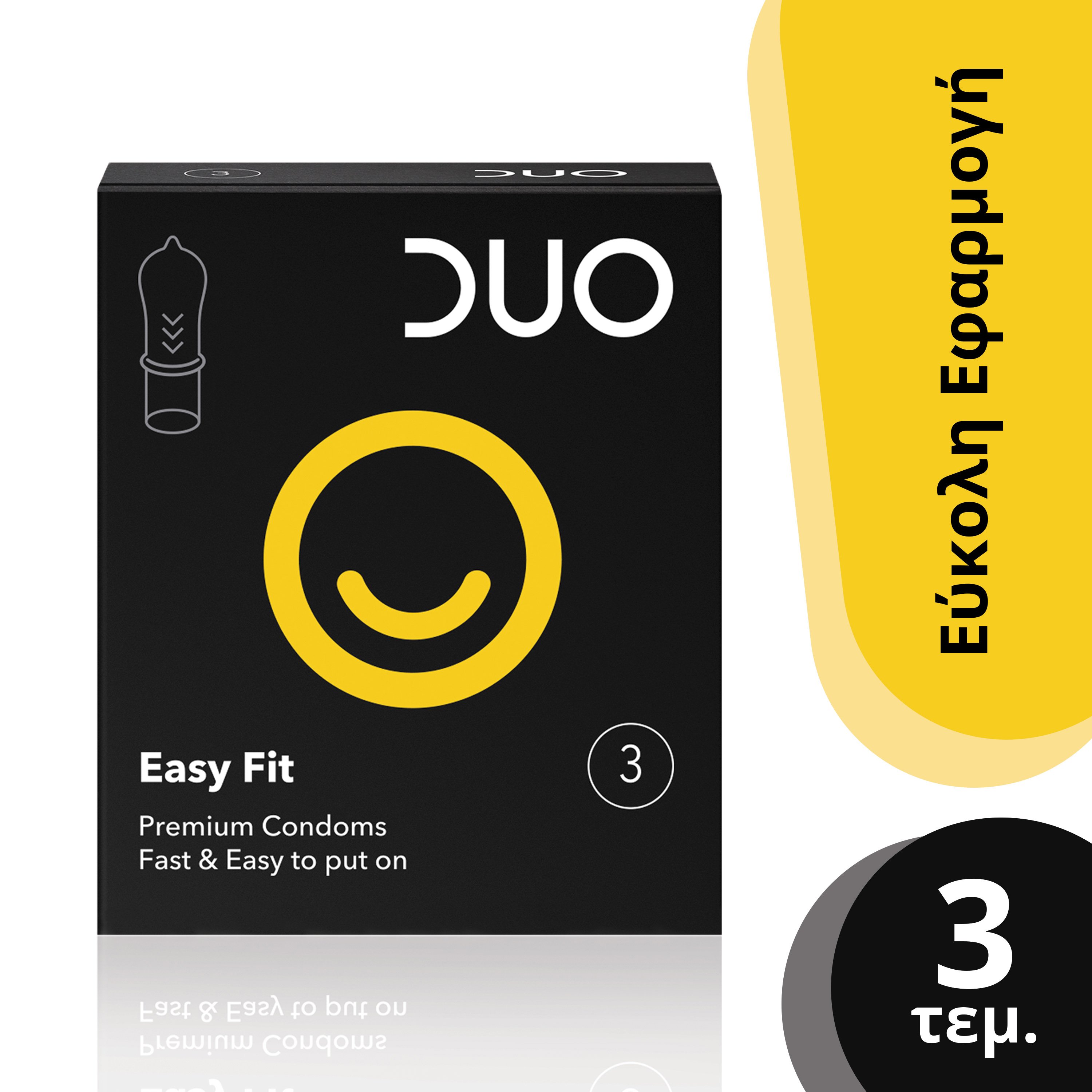 Duo Easy Fit Ευκολοφόρετα Προφυλακτικά 3 τεμάχια