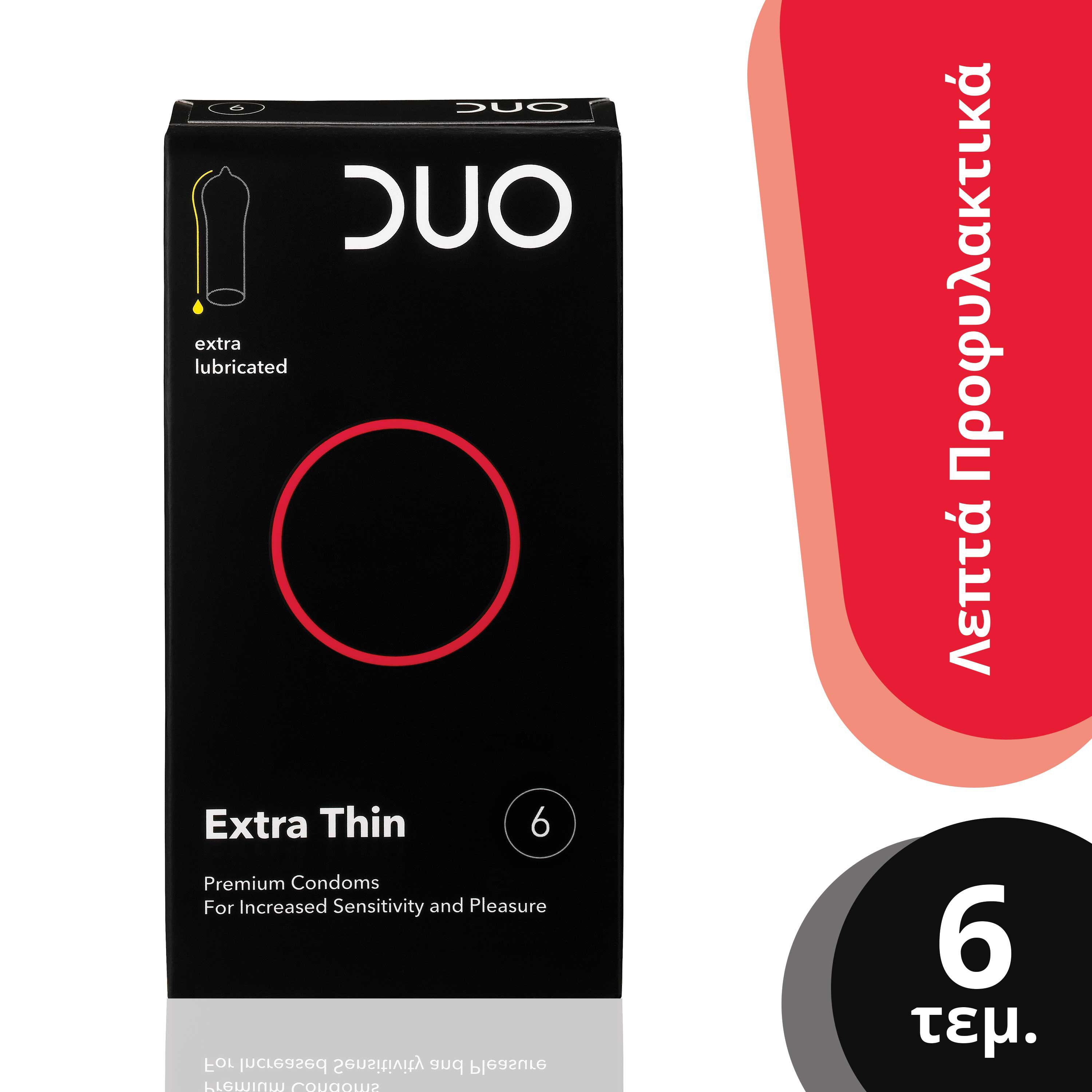 Duo Extra Thin Λεπτό Προφυλακτικό Για Μεγαλύτερη Αίσθηση Και Ευχαρίστηση 6τεμ