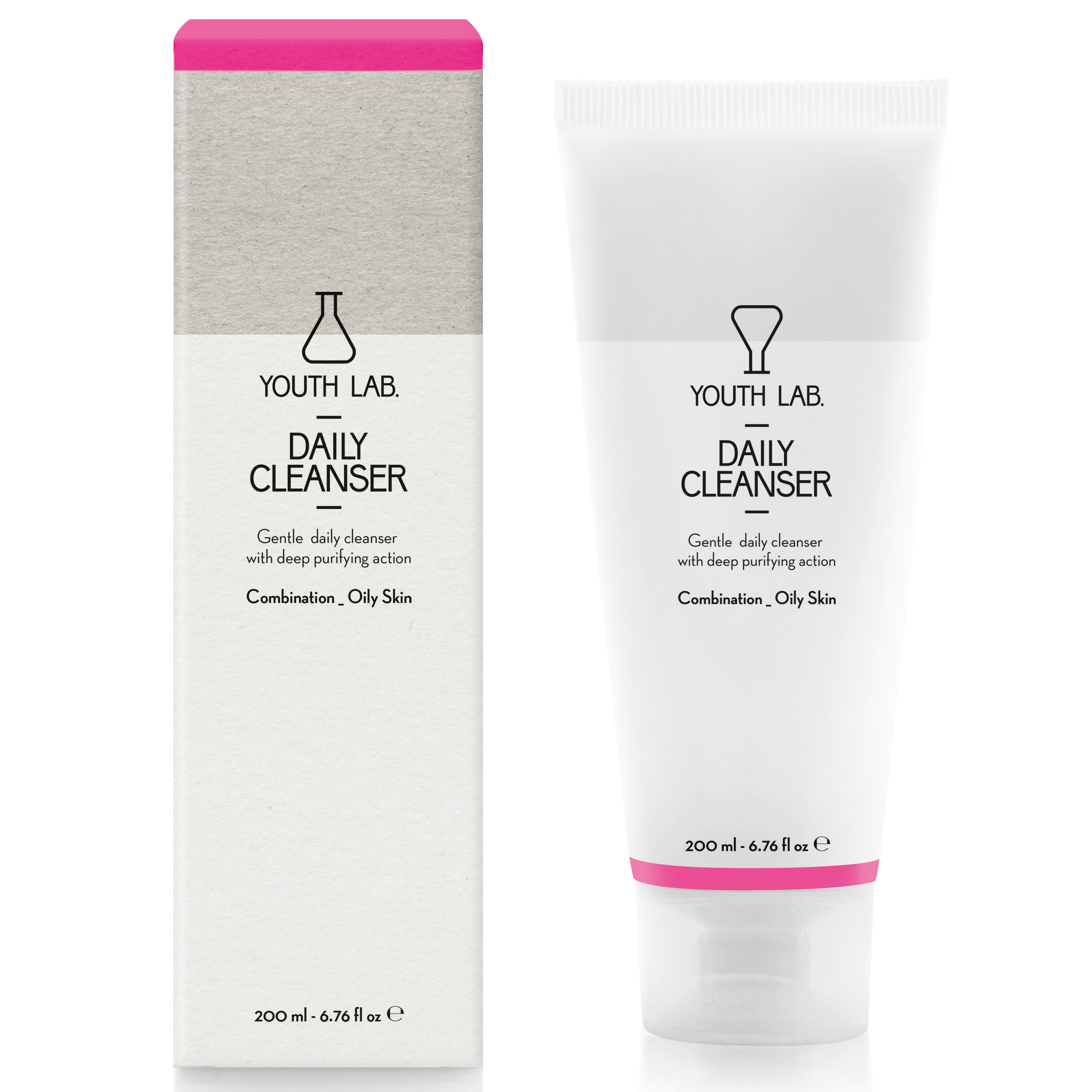 YOUTH LAB. Daily Cleanser Combination Oily Skin, Τζελ Καθαρισμού για Λιπαρές – Μικτές Επιδερμίδες 200ml