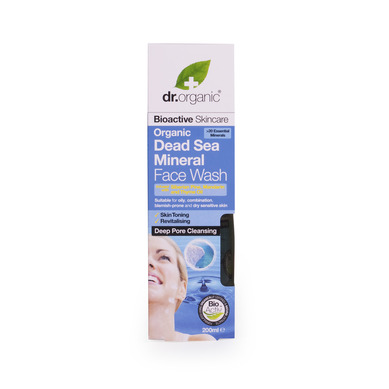 Dr Organic Dead Sea Mineral Face Wash Προϊόν Καθαρισμού για το Πρόσωπο με Βιολογικά Μεταλλικά Στοιχεία 200ml