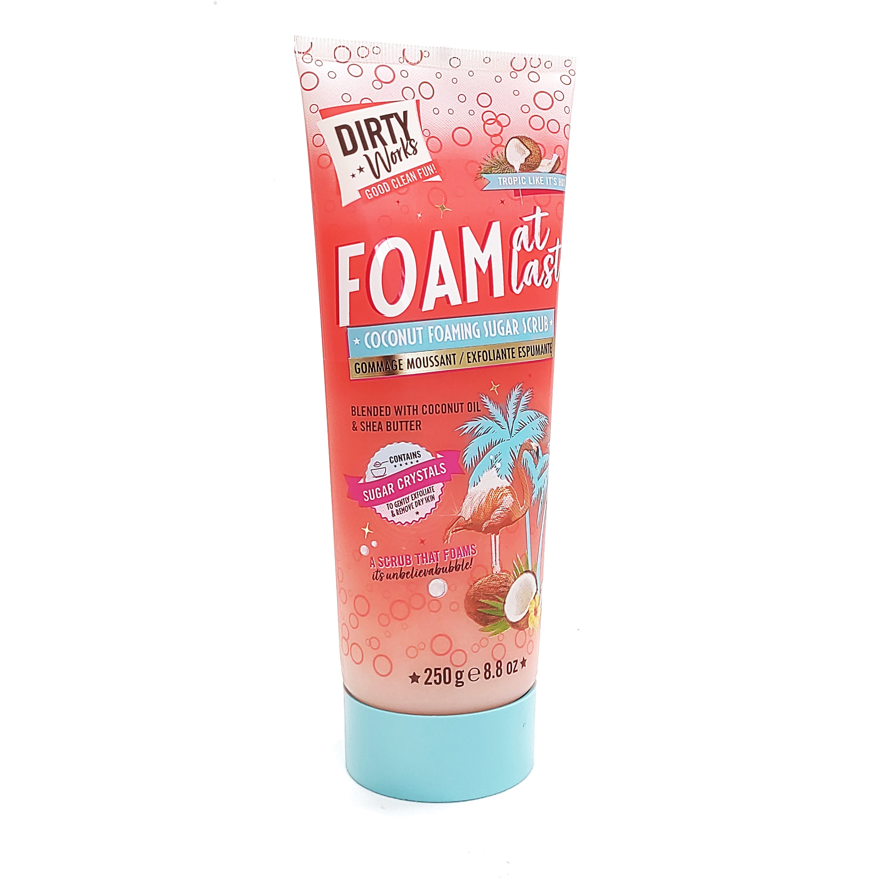Dirty Works Paradise Found Coconut Foaming Sugar Scrub Peeling Σώματος με Φυσικούς Κρυστάλλους Ζάχαρης 250gr