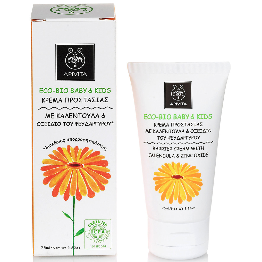 Apivita Eco Bio Baby Kids Κρέμα Προστασίας Με Καλέντουλα & Οξείδιο Του Ψευδαργύρου 75ml