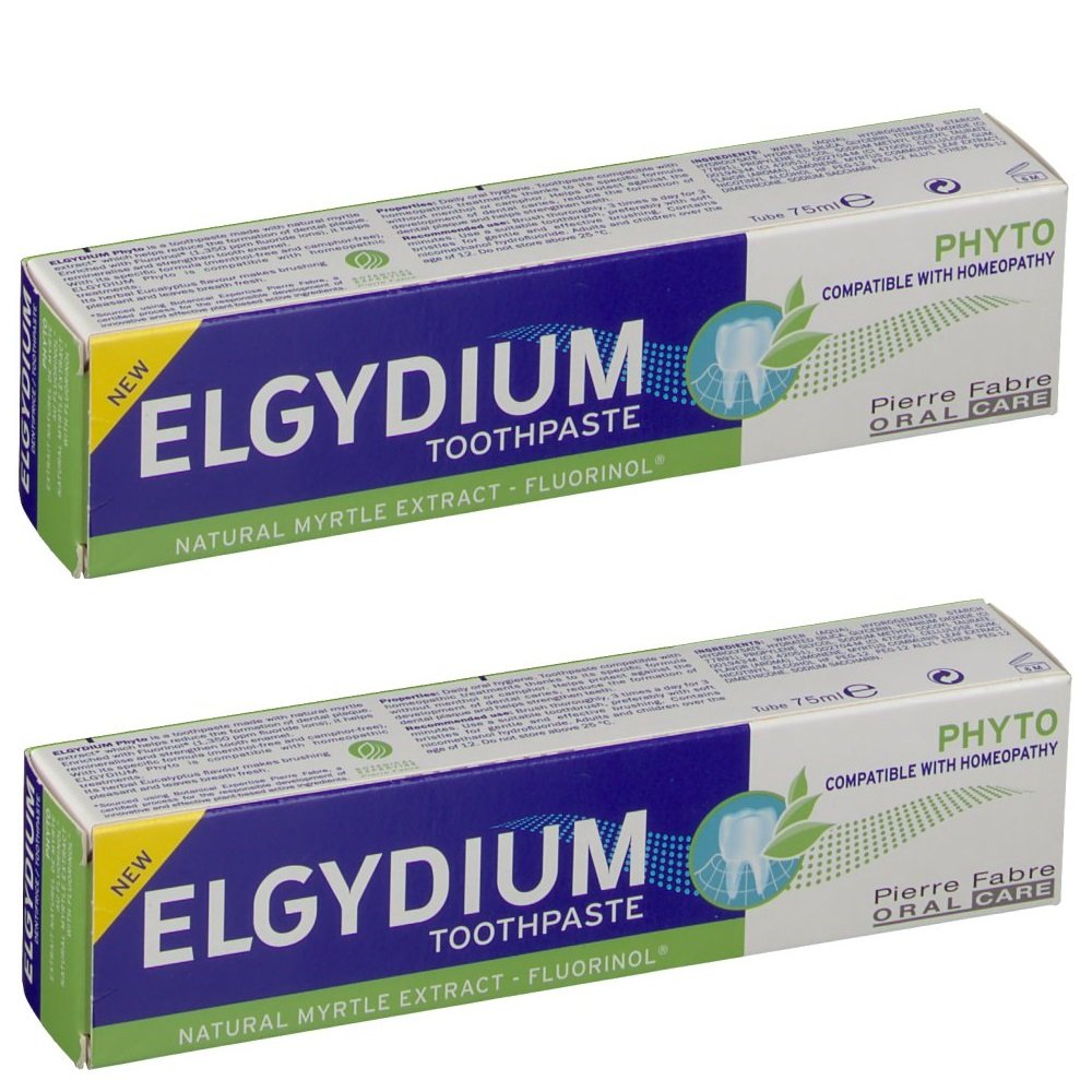 Elgydium Phyto Καθημερινή Οδοντόκρεμα Κατά της Πλάκας με Γεύση Ευκαλύπτου 1+1 Δώρο, 2 x 75ml