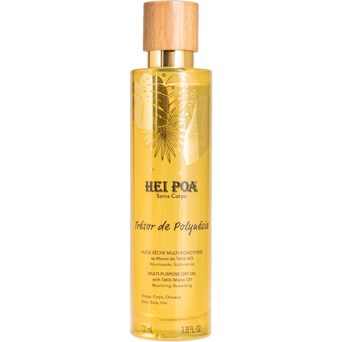 Hei Poa Tresor de Polyuesie Monoi Dry Oil Tahiti Ξηρό Λάδι Ενυδάτωσης Πολλαπλών Χρήσεων για Δέρμα & Μαλλιά 100ml