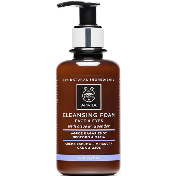 Apivita Cleansing Κρεμώδης Αφρός Καθαρισμού για Πρόσωπο & Μάτια με Ελιά & Λεβάντα 200ml
