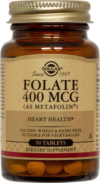 Solgar Folate 400mcg (as Metafolin) Φολικό Οξύ 50 Tablets