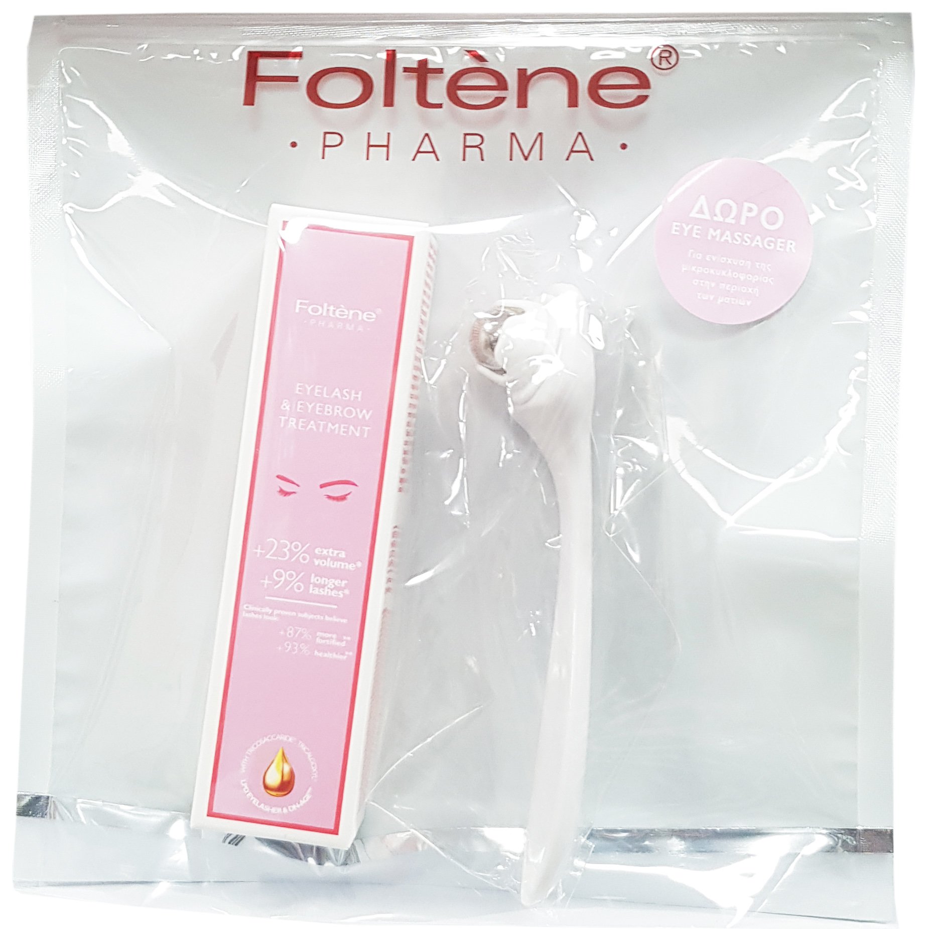 Foltene Pharma Foltène Pharma Eyelash & Eyebrow Treatment Αγωγή για Βλεφαρίδες Και Φρύδια 6.5ml & Δώρο Eye Massager
