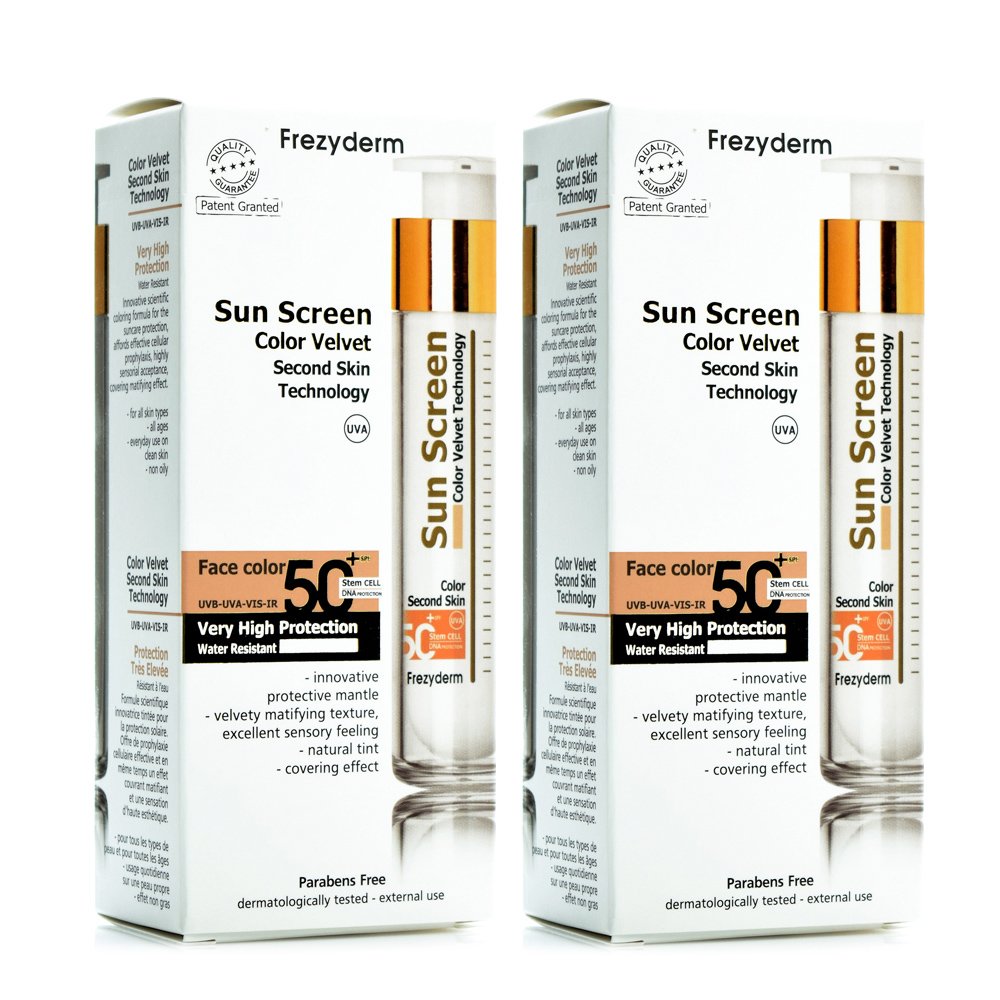 Frezyderm Πακέτο Προσφοράς Sun Screen Color Velvet Face Cream Spf50+ Αντηλιακή Προσώπου με Χρώμα & Βελούδινη Υφή 2x50ml