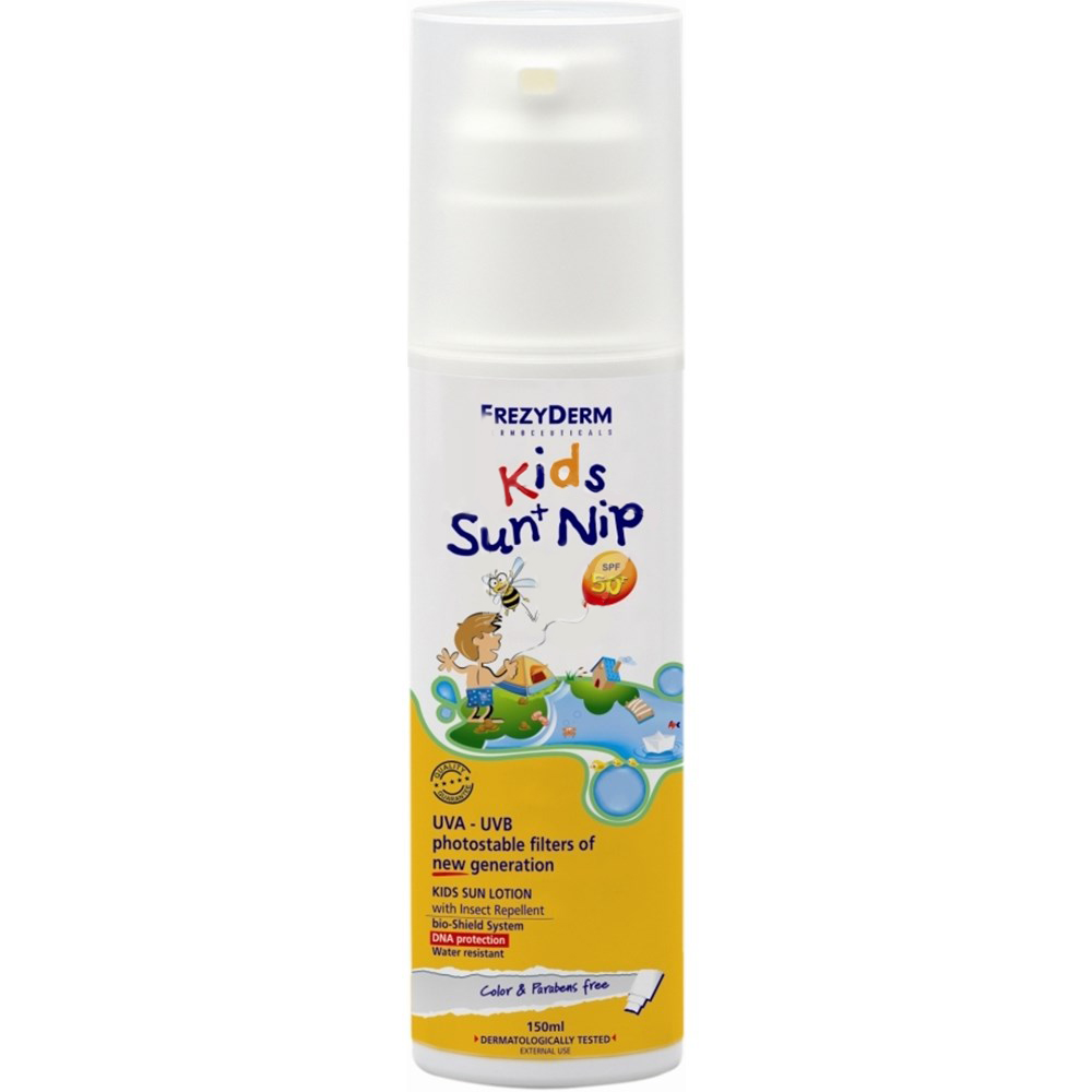 Frezyderm Kids Sun + Nip SPF 50+/UVA Αντιηλιακό Γαλάκτωμα Προσώπου Και Σώματος 150ml