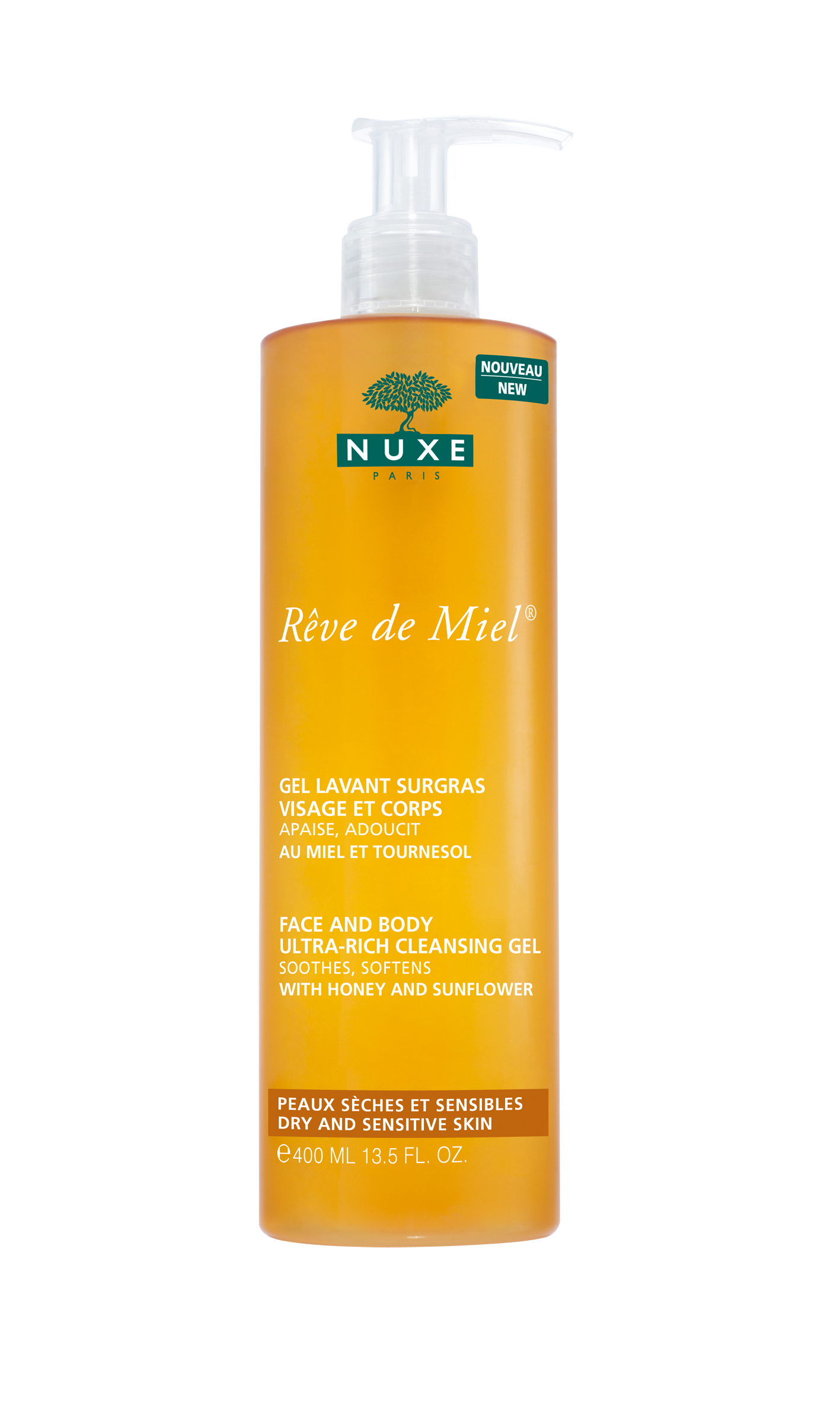 Nuxe Reve de Miel Gel Lavant Visage et Corps – Απαλό Αφρόλουτρο και Shower Gel για το Σώμα 400ml