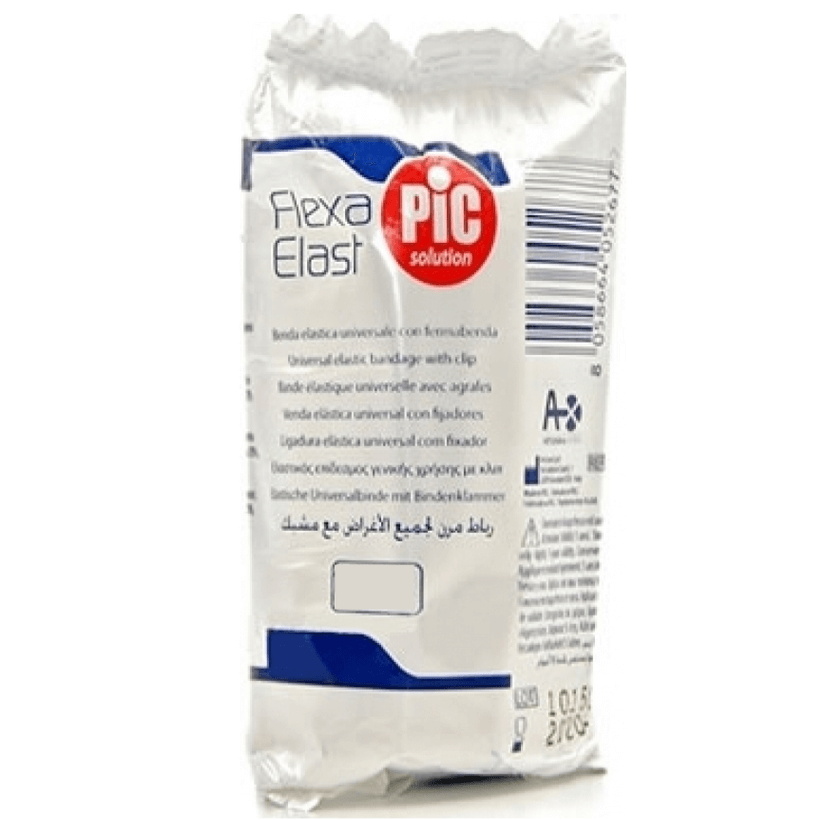Pic Flexa Elast Ελαστικός Επίδεσμος Γενικής Χρήσης με Κλιπ σε Λευκό Χρώμα 1 Τεμάχιο – 20cm x 4.5m
