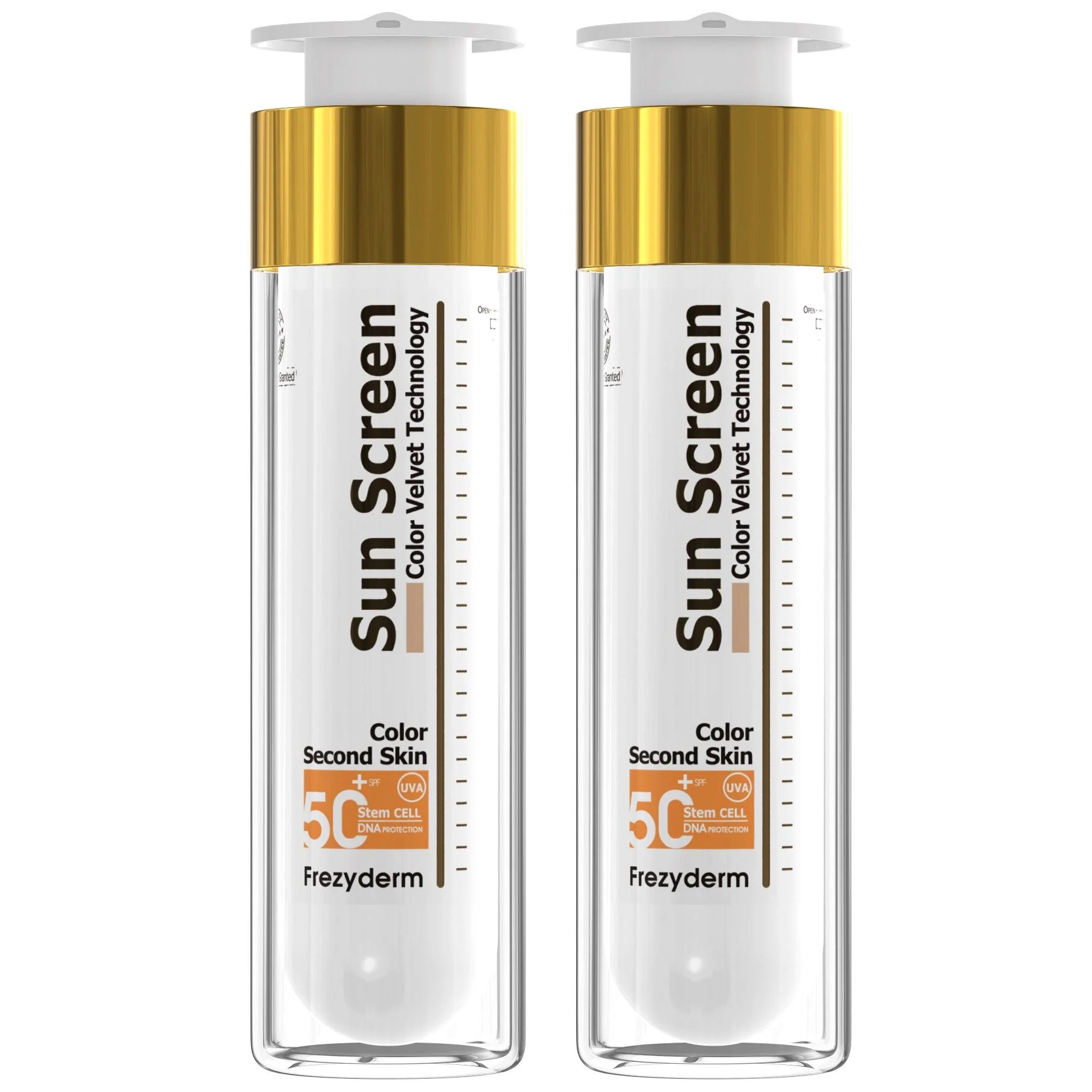Frezyderm Σετ Frezyderm Sun Screen Color Velvet Face Cream Spf50+, Αντηλιακή Προσώπου με Χρώμα, Πολύ Υψηλής Προστασίας & Βελούδινης Υφής 2x50ml
