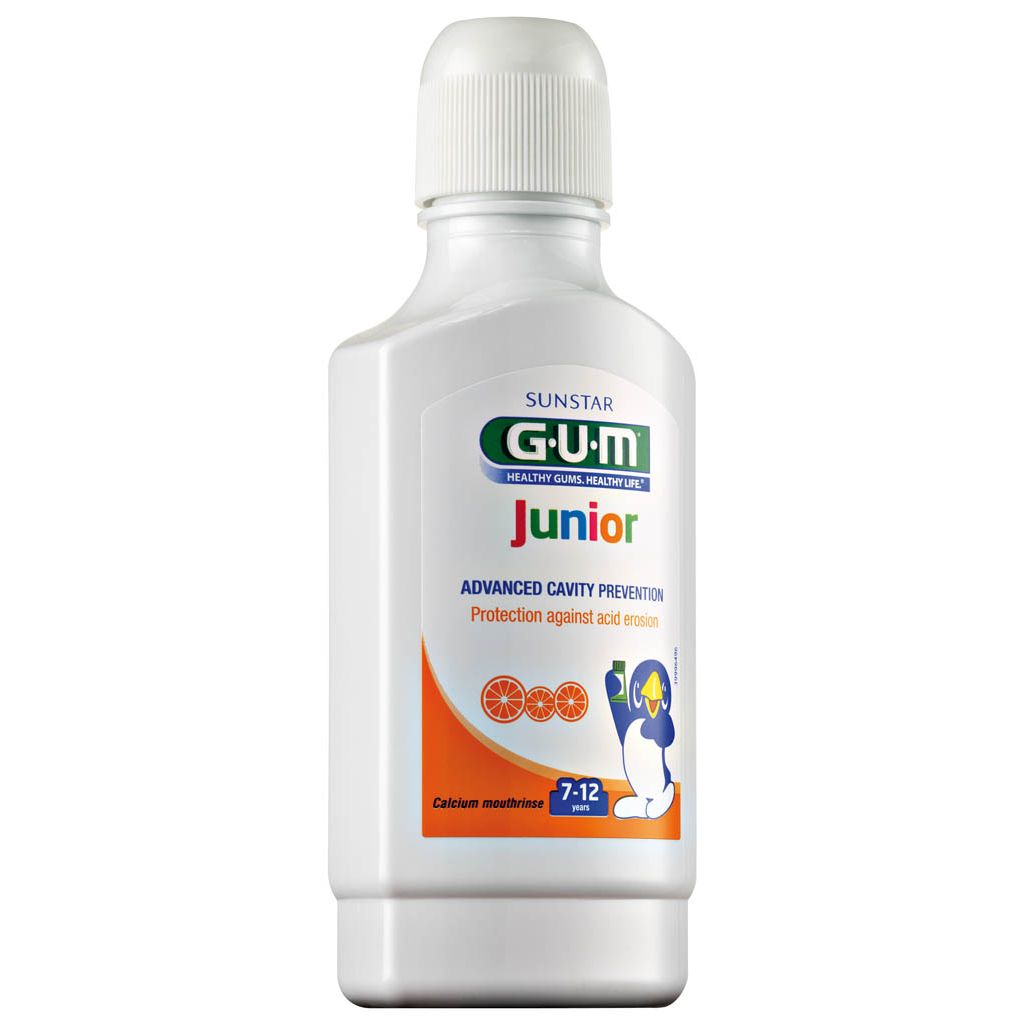 Gum Junior Calcium Mouthrinse Παιδικό Στοματικό Διάλυμα 7-12 ετών με Γεύση Πορτοκάλι 300ml