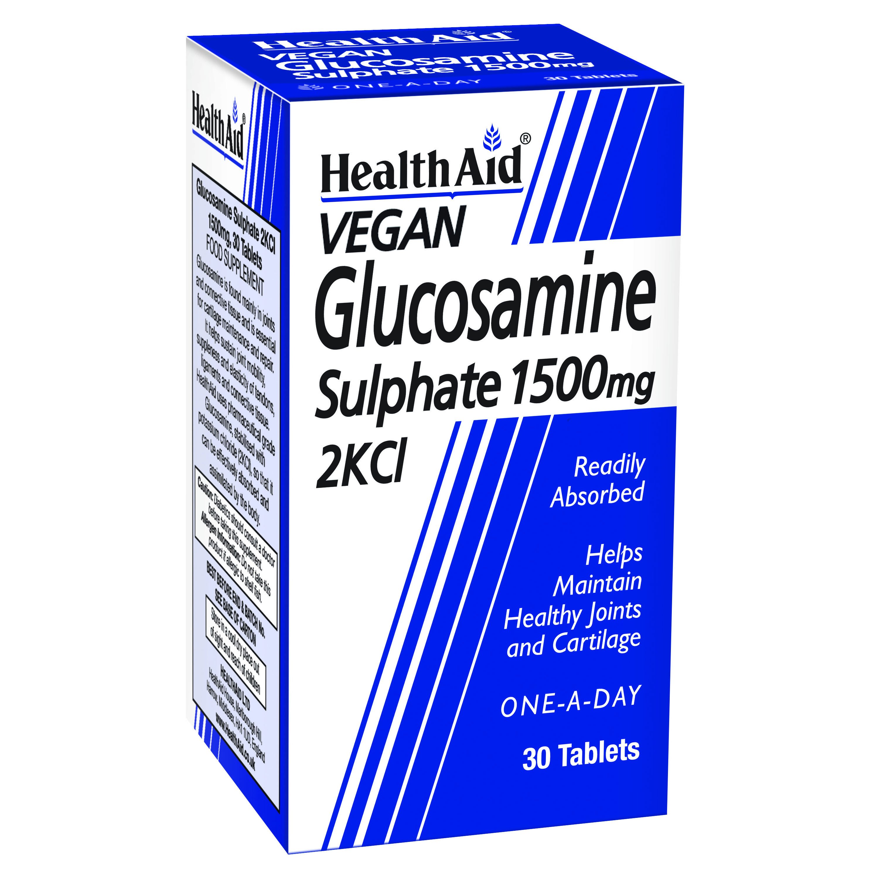 Health Aid Glucosamine 1500mg Sulphate 2kcl Γλυκοσαμίνη Βραδείας Αποδέσμευσης 30 Tabs