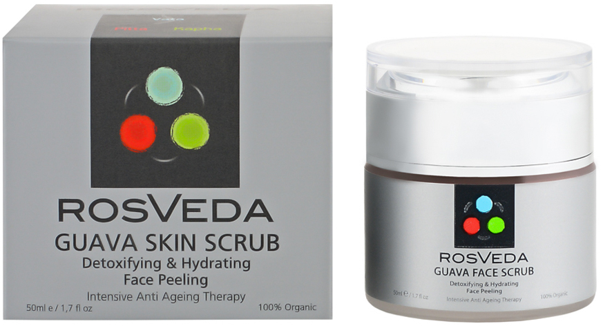 RosVeda Guava Skin Scrub 100% Φυτική Σύνθεση Απολεπιστικό Προσώπου για Αντιγήρανση & Αποτοξίνωση του Δέρματος 50ml