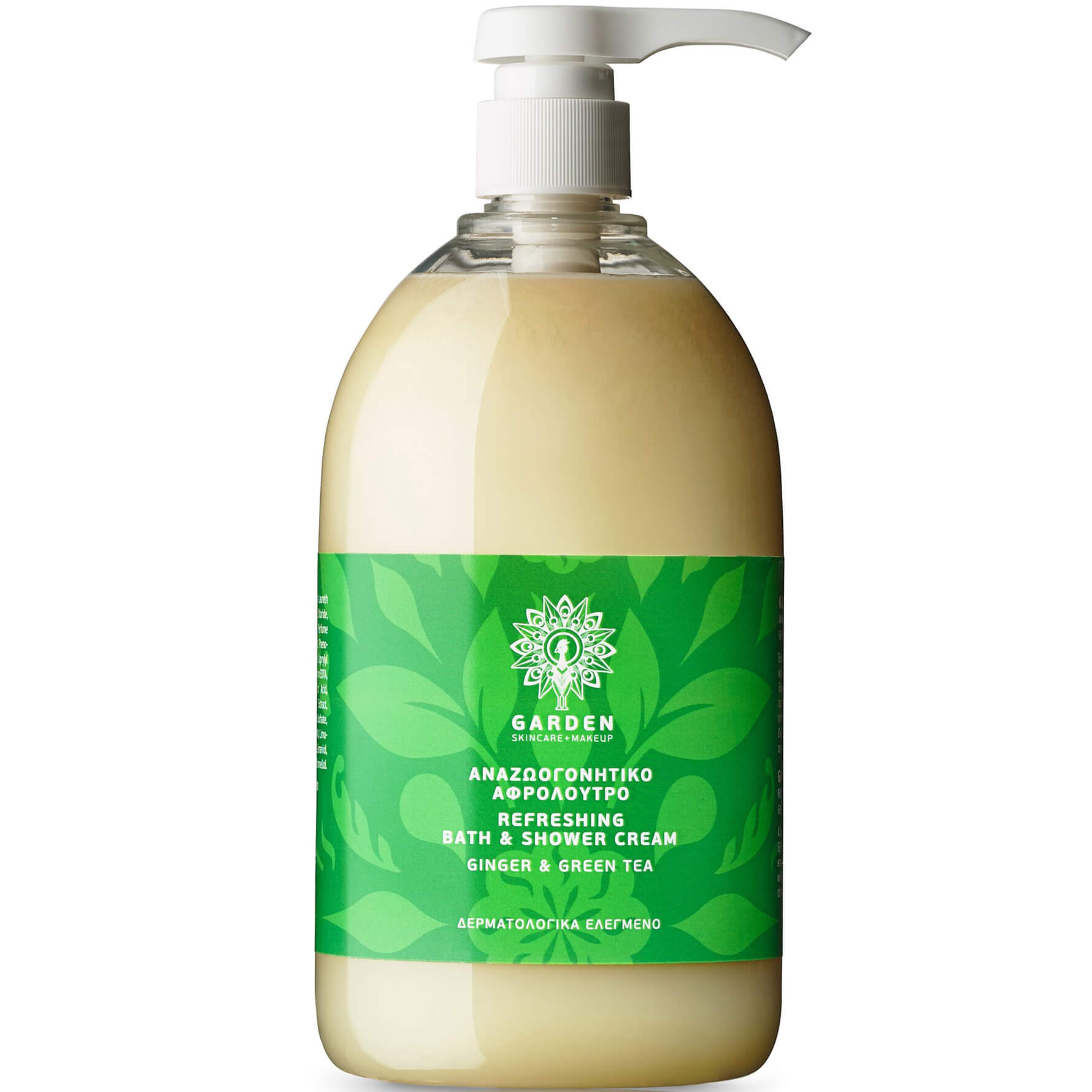 Garden of Panthenols Refreshing Bath & Shower Cream Ginger & Green Tea Αναζωογονητικό Αφρόλουτρο 1Lt