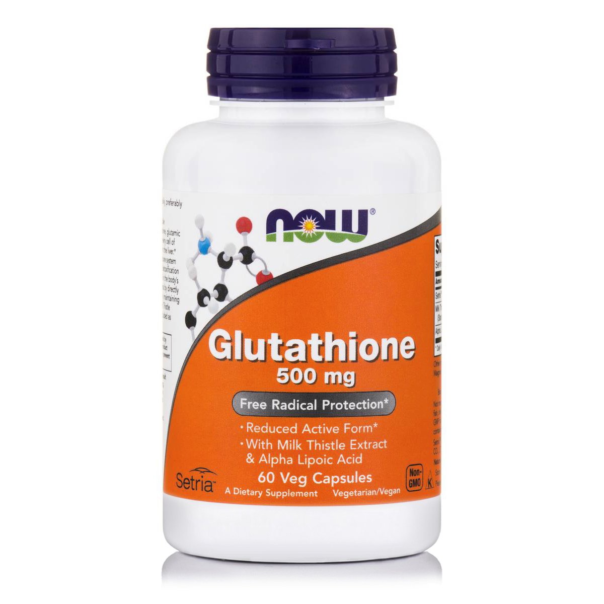 Now Now Foods Glutathione 500mg Συμπλήρωμα Διατροφής για Ισχυρή Αποτοξίνωση & Προστασία στο Ήπαρ & στο Συκώτι 60veg.caps