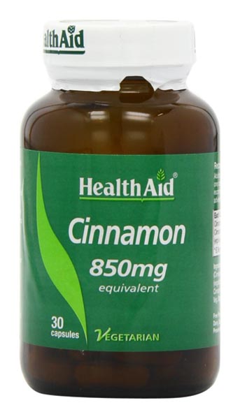 Health Aid Cinnamon 850mg Βοηθά Τον Οργανισμό Στη Διαχείριση Της Ινσουλίνης 30tabs