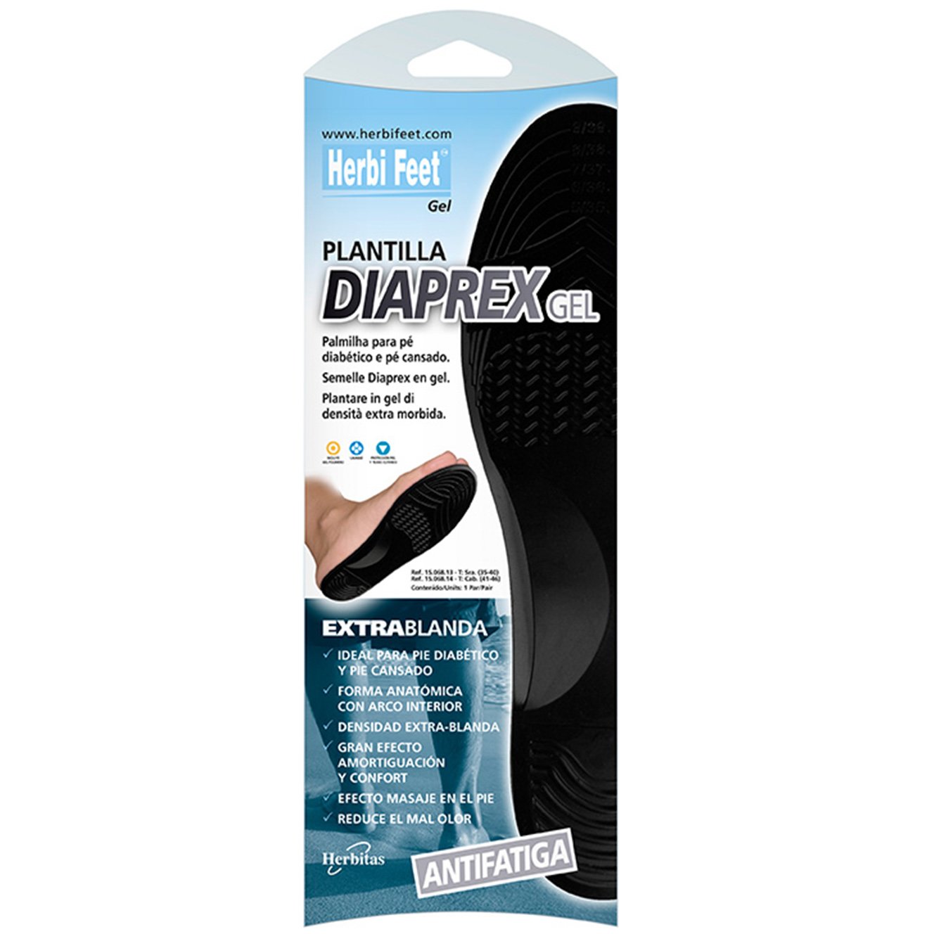 Herbi Feet Diaprex Gel Insole Πάτοι Υψηλής Ποιότητας & Αντοχής 2 Τεμάχια – Small