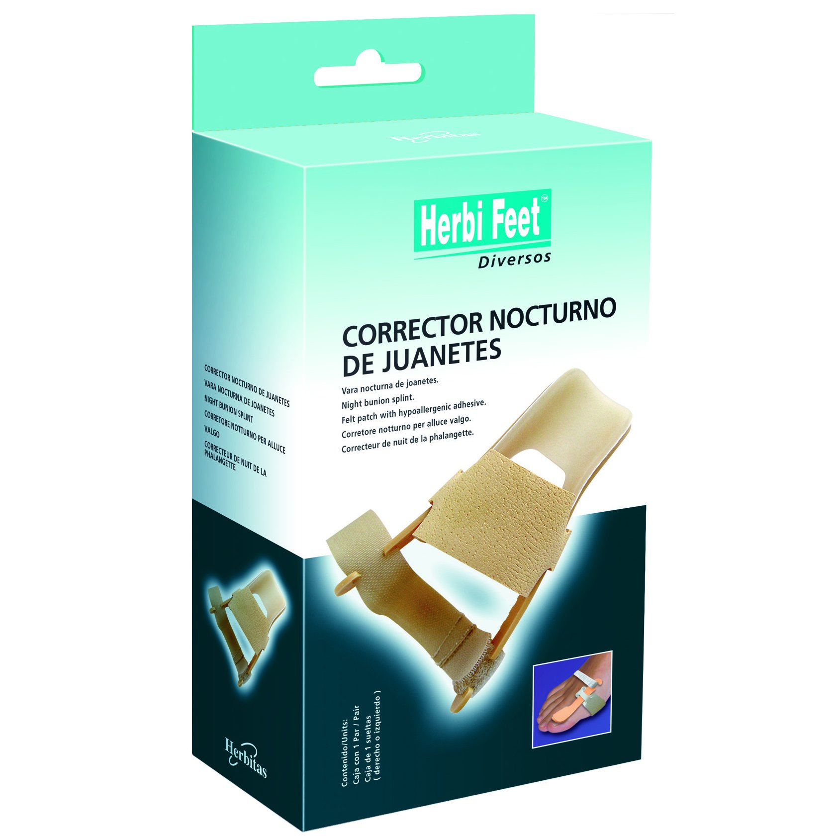 Herbi Feet Corrector Nocturno De Juanetes Νάρθηκας Νυκτός για Κότσι, Δεξί Πόδι Right 1 Τεμάχιο – Small