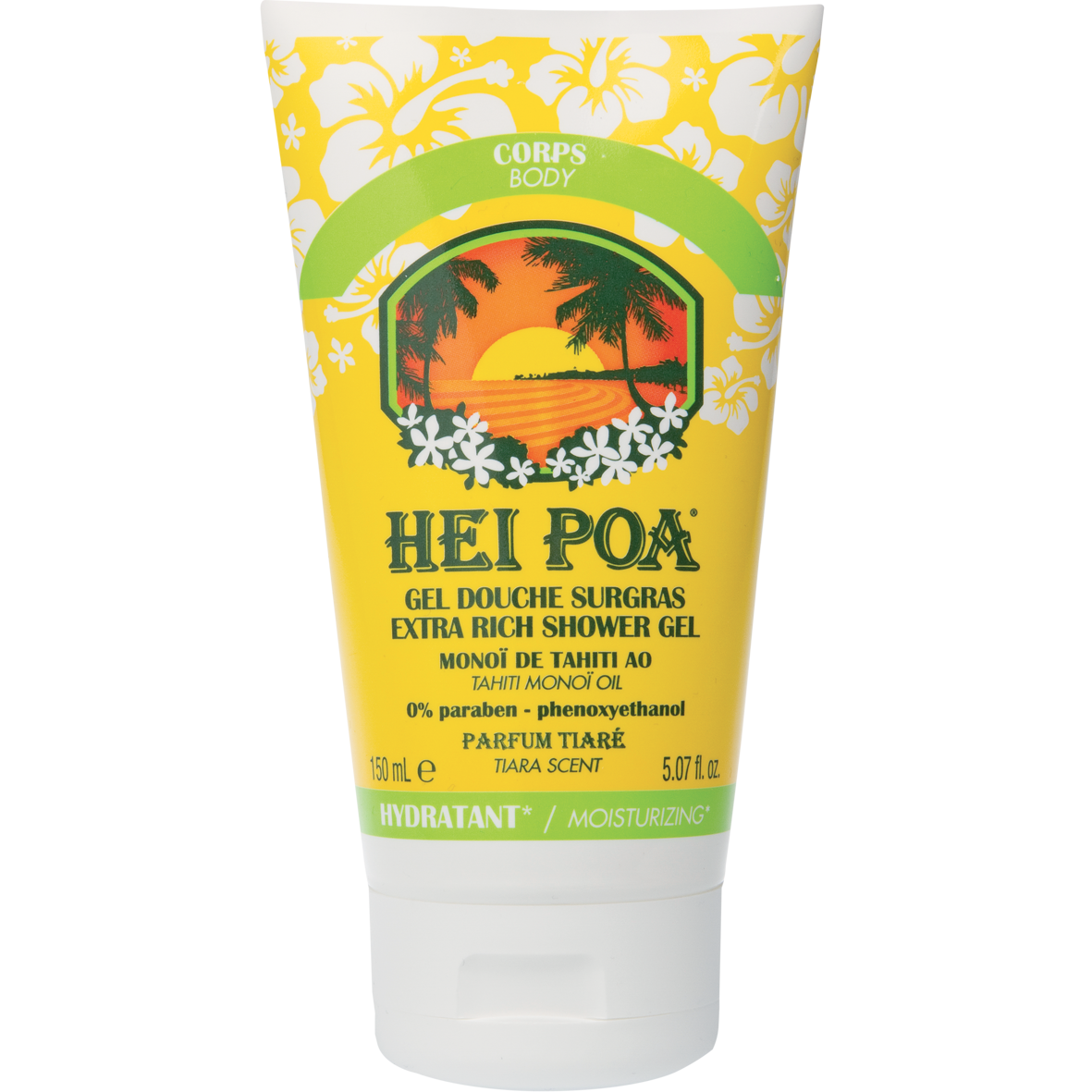 Hei Poa Extra Rich Shower Gel Tiare – Κρεμώδες Αφρόλουτρο με Άρωμα από Άνθη Tiare 150ml