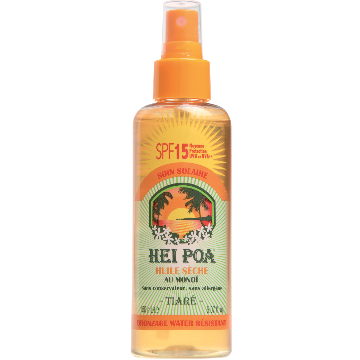 Hei Poa Monoi Dry Oil Spf15 Tiare Spray – Ξηρό Λάδι Monoi για Προστασία από τον Ήλιο 150ml