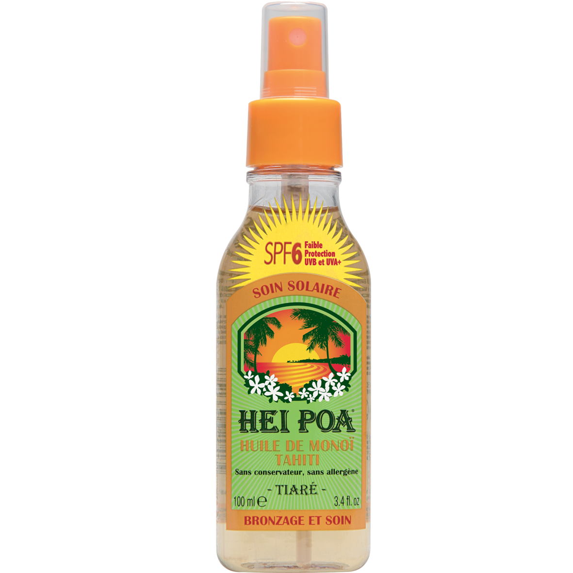 Hei Poa Tahiti Monoi Oil Spf6 Tiare Spray – Λάδι Monoi για Προστασία από τον Ήλιο με Άρωμα Tiare 100ml